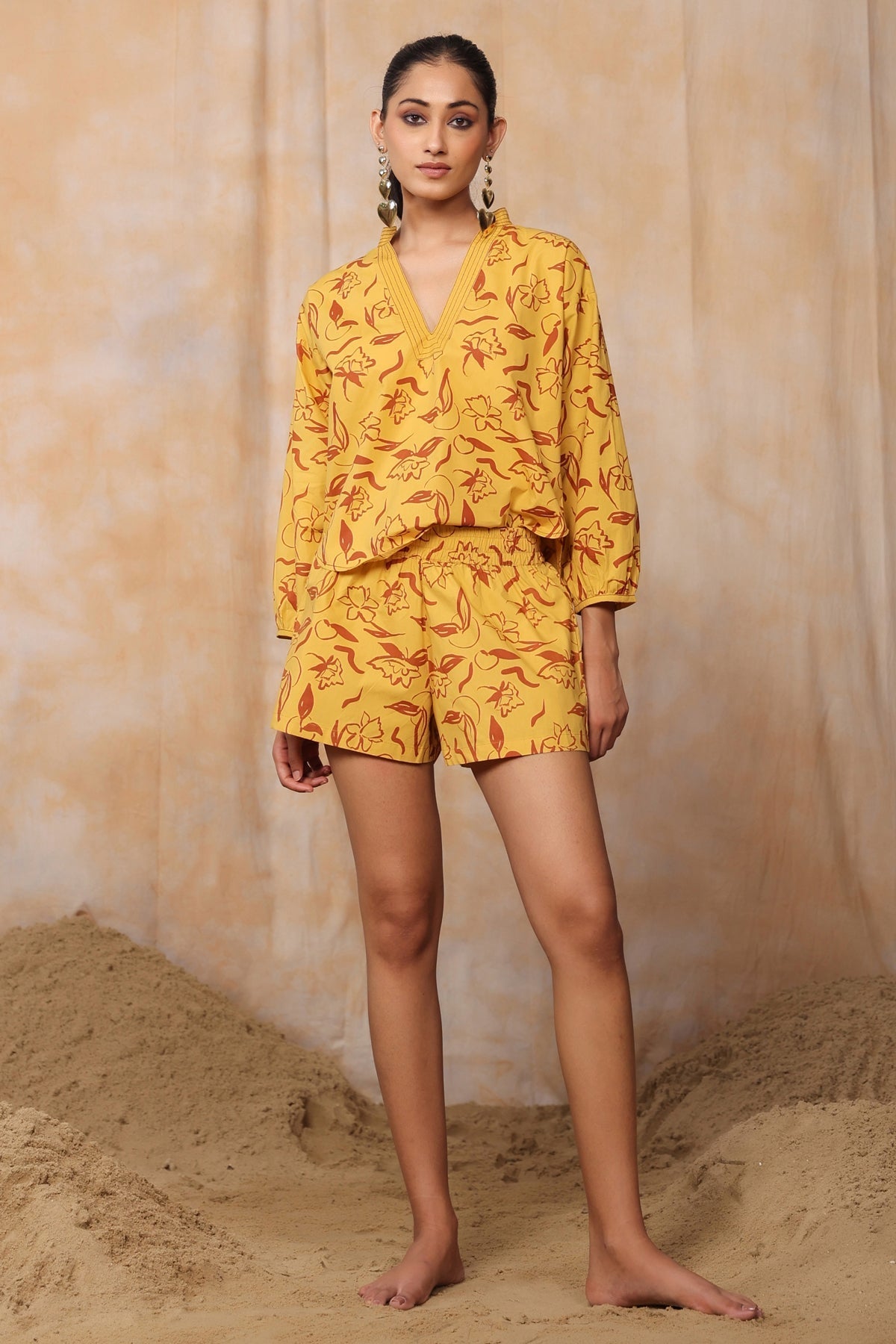 ELA VACATION TOP-MUSTARD