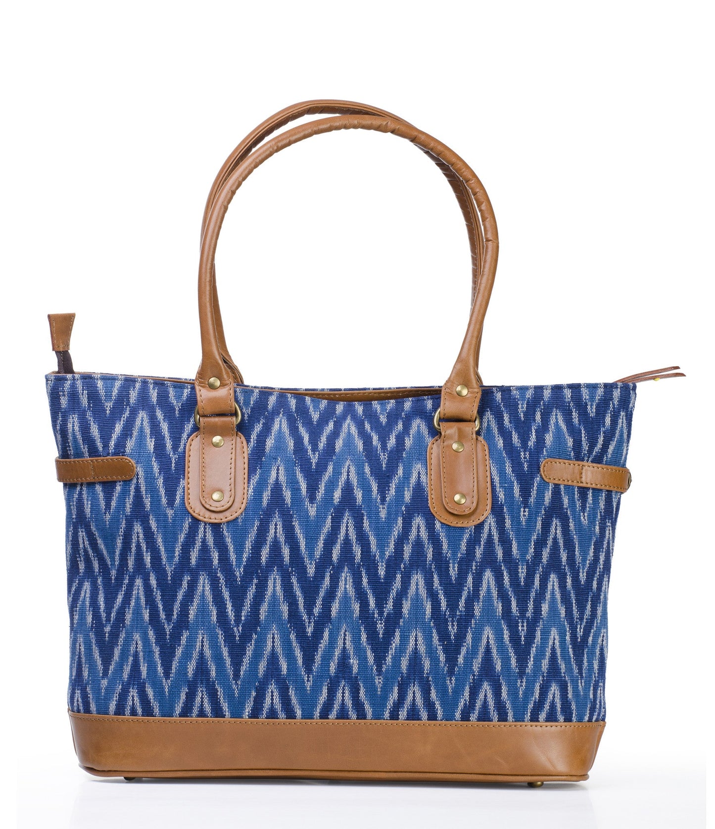 Tote- Blue Ikat Durrie - October Jaipur