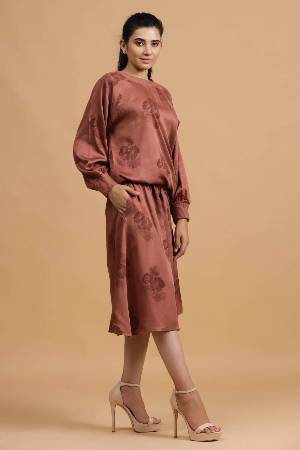 Camellia Skirt - Rust Posy - October Jaipur