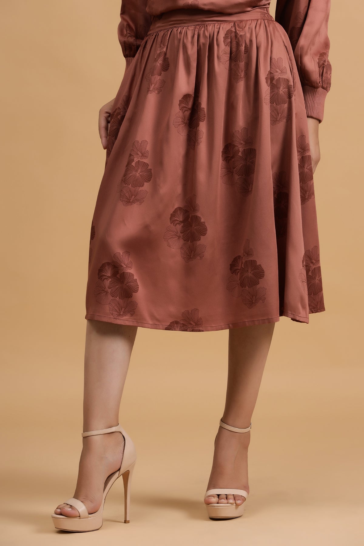 Camellia Skirt - Rust Posy - October Jaipur