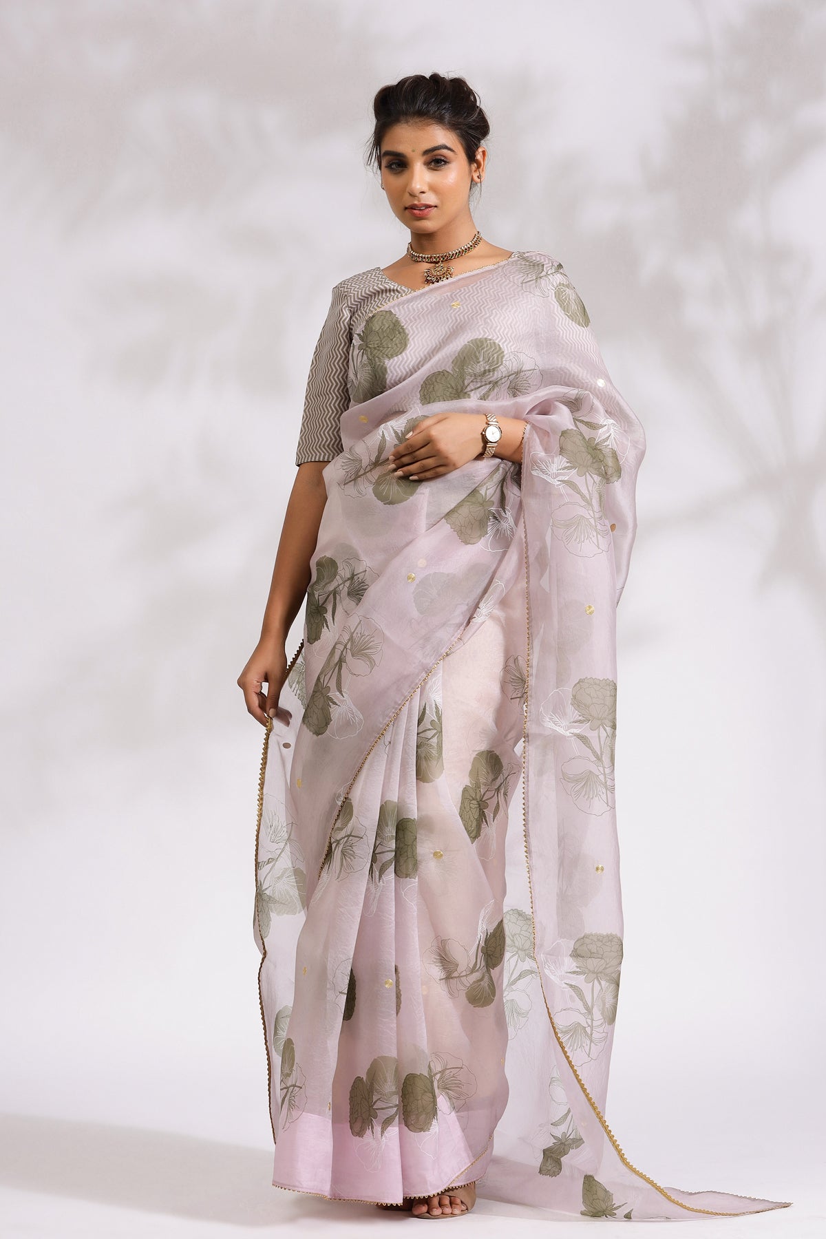 Purple Rose- Silk Organza Saree - October Jaipur