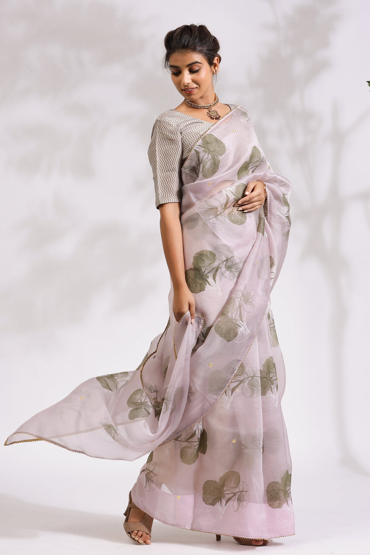 Purple Rose- Silk Organza Saree - October Jaipur