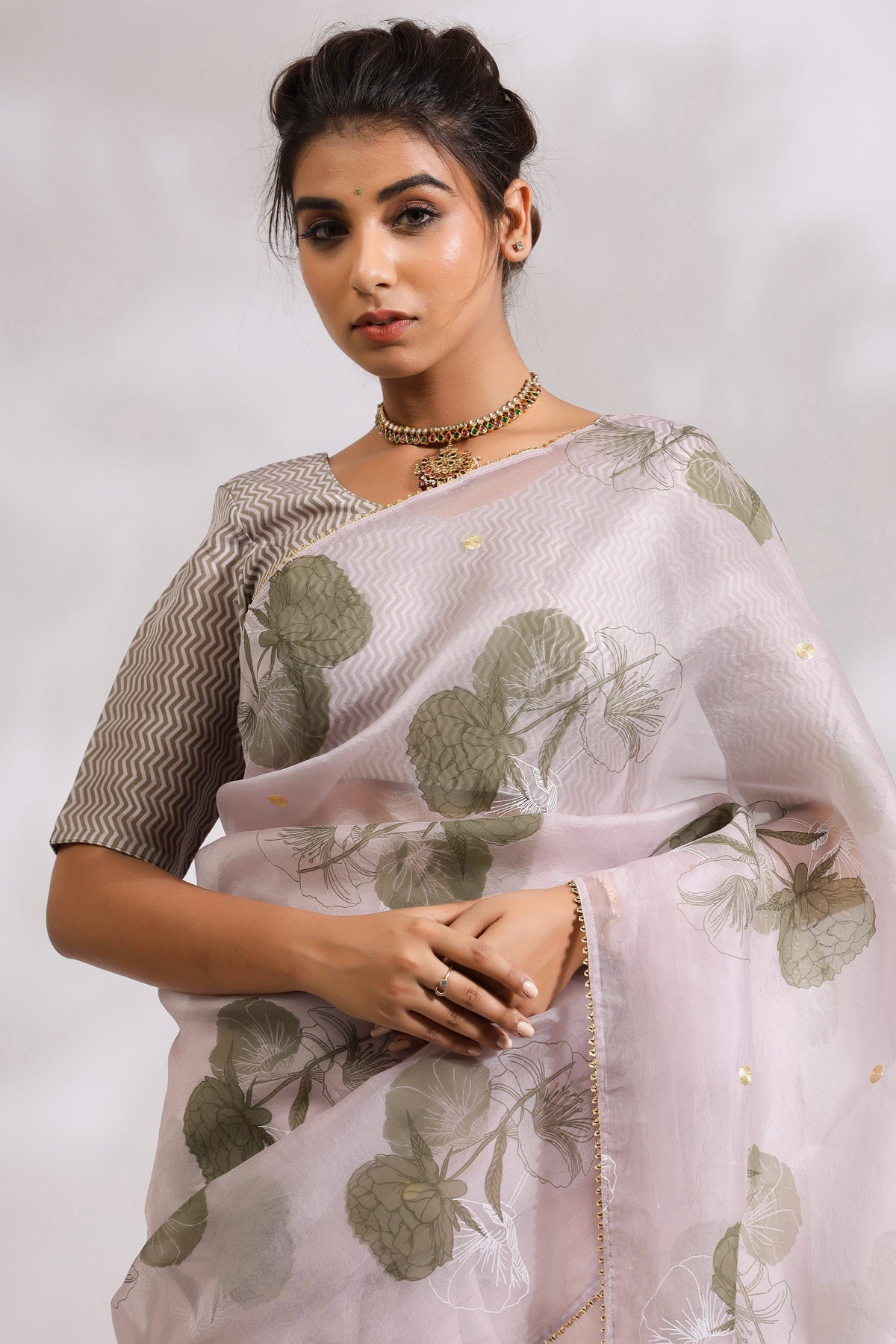 Purple Rose- Silk Organza Saree - October Jaipur