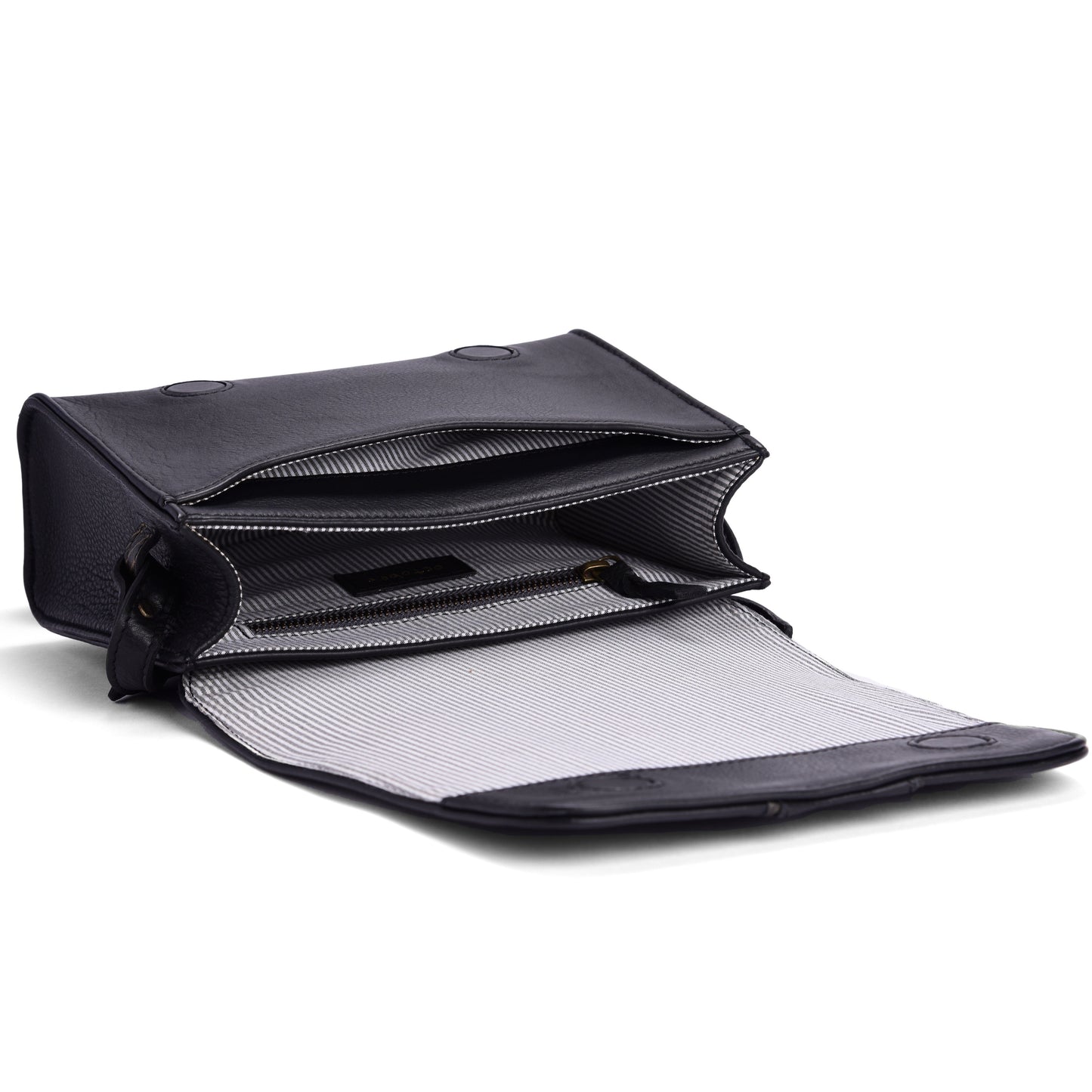 BLACK LEATHER SATCHEL- THE MUSE - October Jaipur