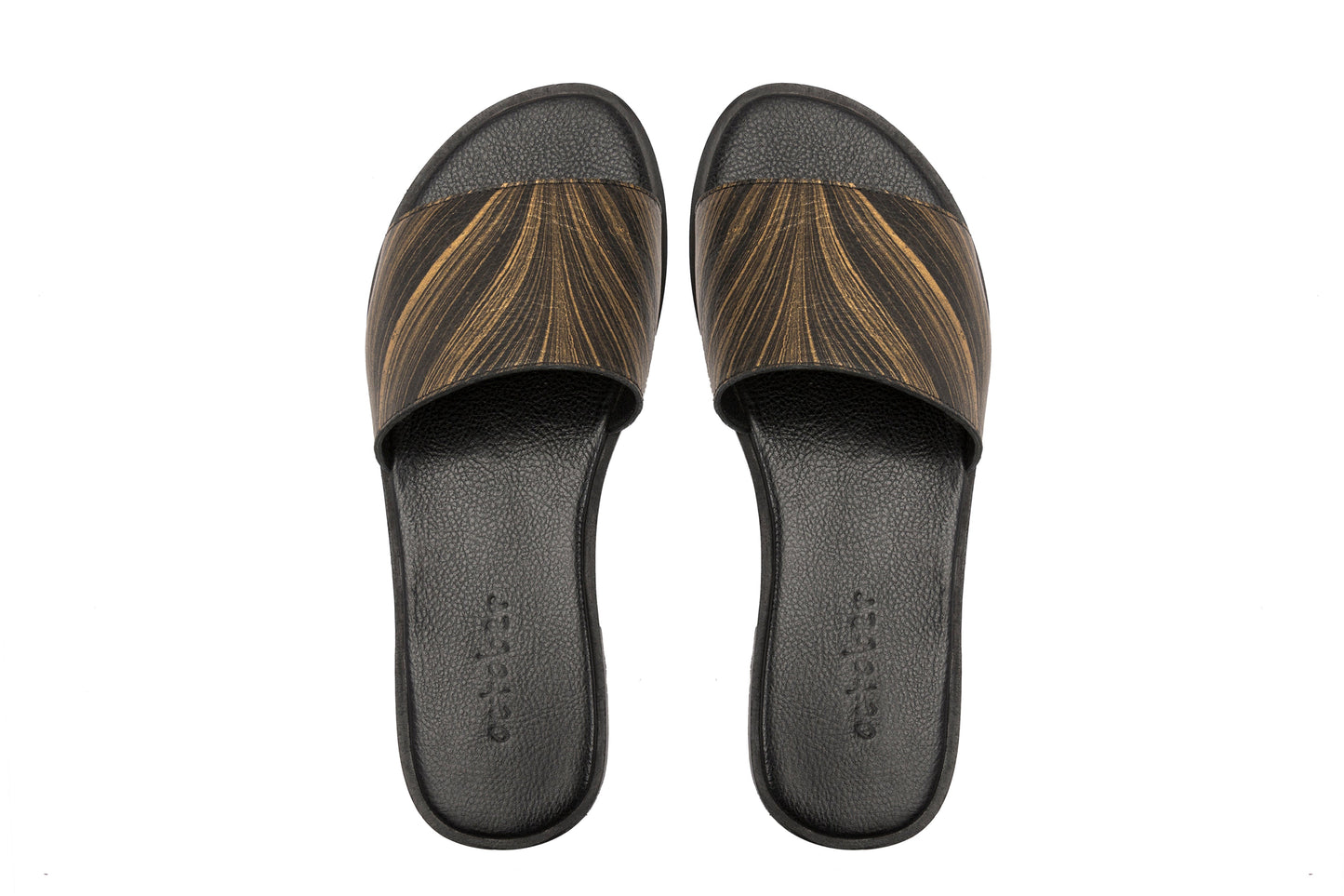 Single strap slides- Black Gold - October Jaipur