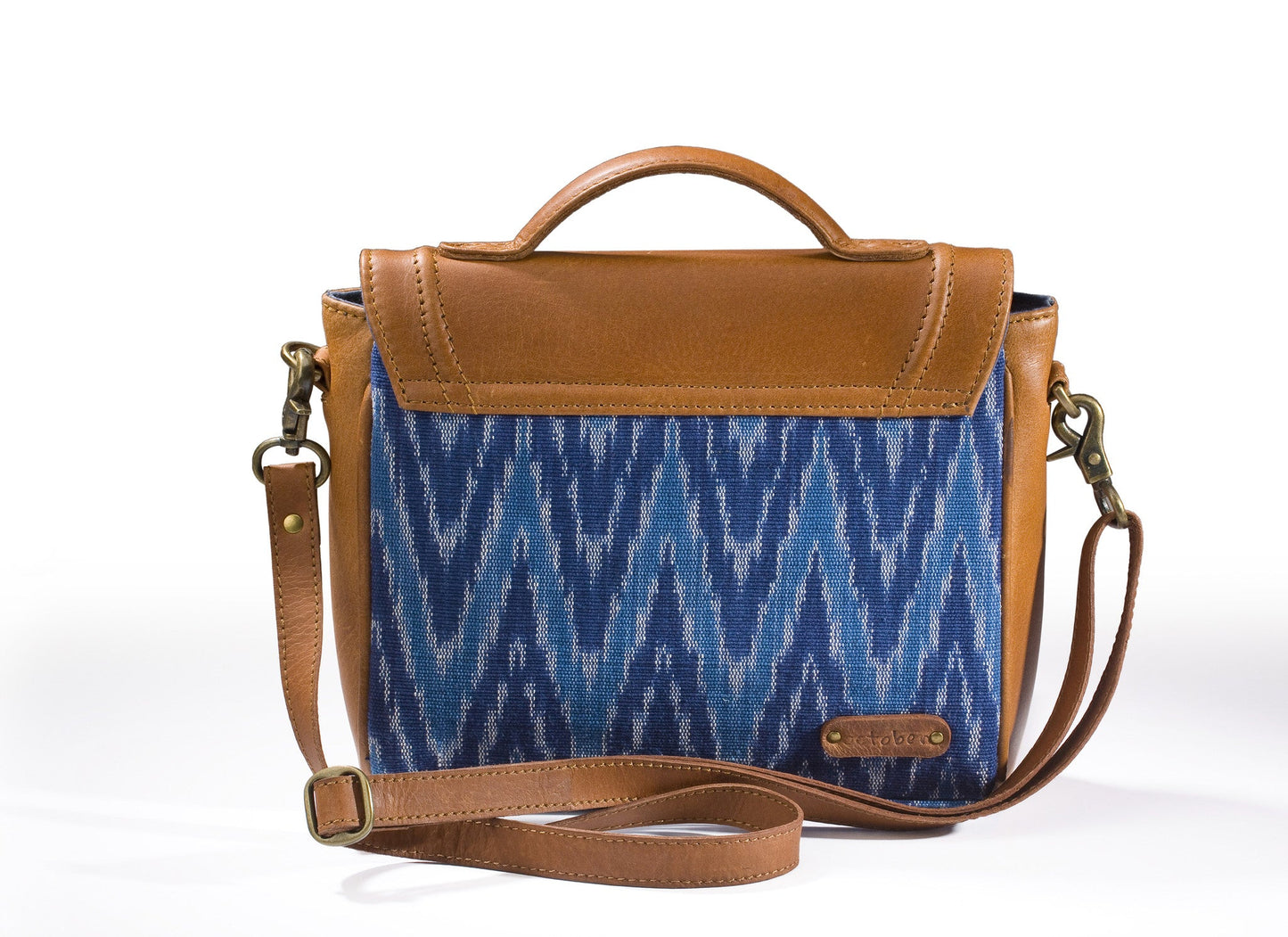 Sling Bag- Blue Ikat Durrie - October Jaipur