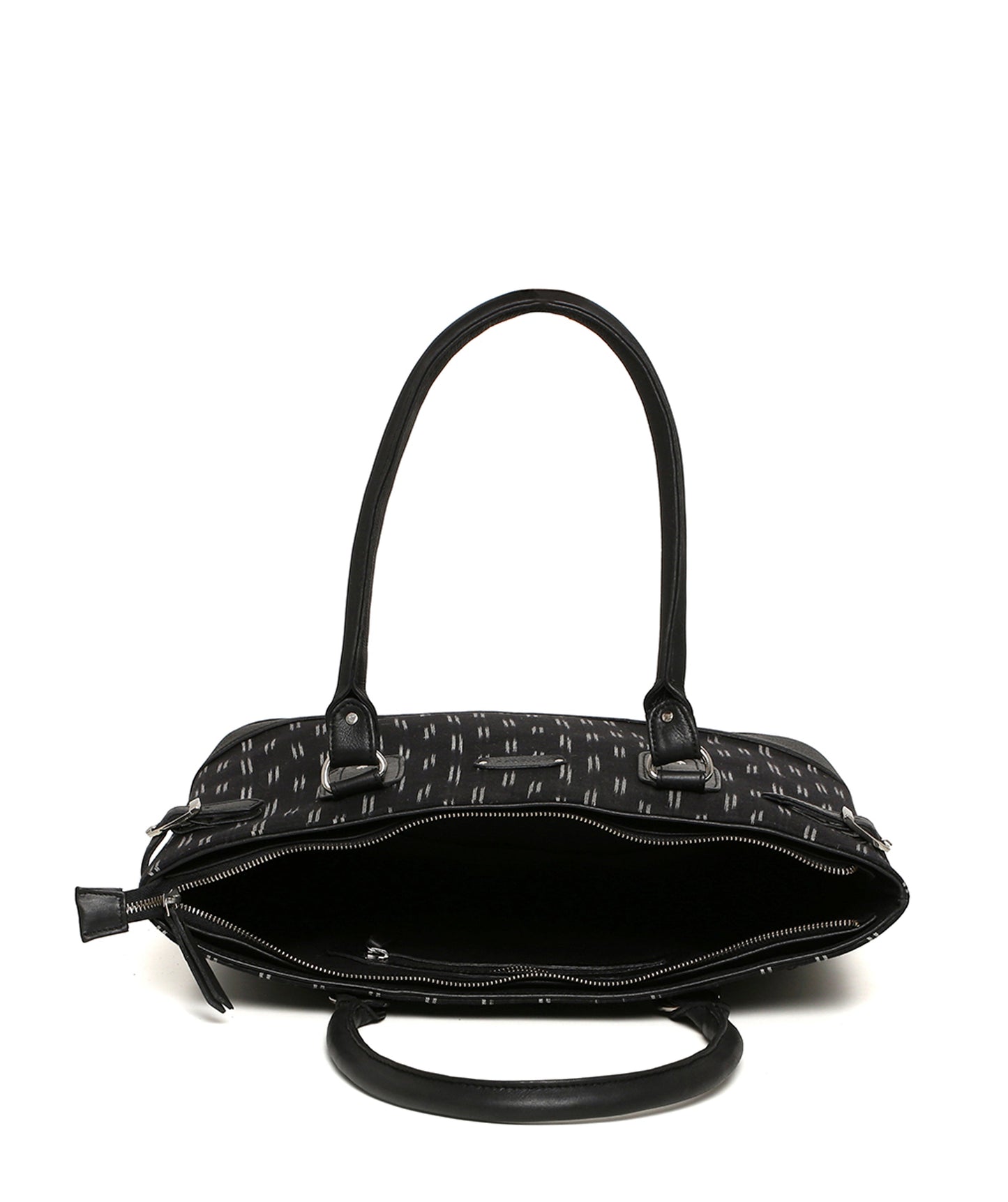 Tote - Black Ikat Durrie - October Jaipur