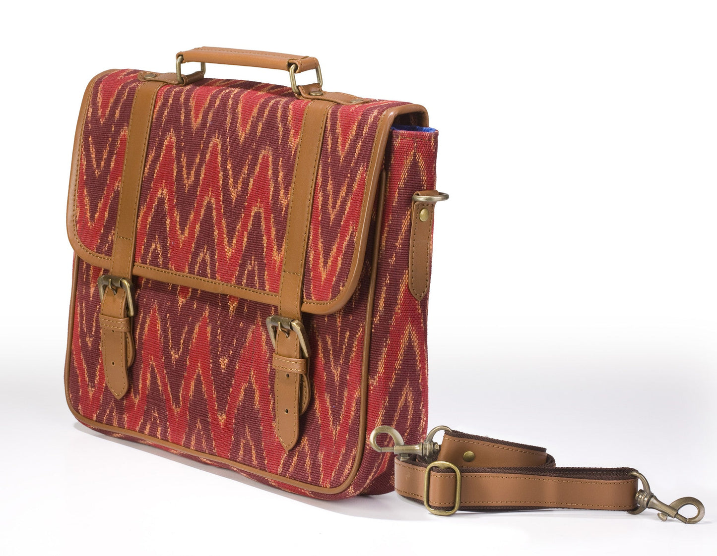 Laptop Briefcase- Red Ikat - October Jaipur