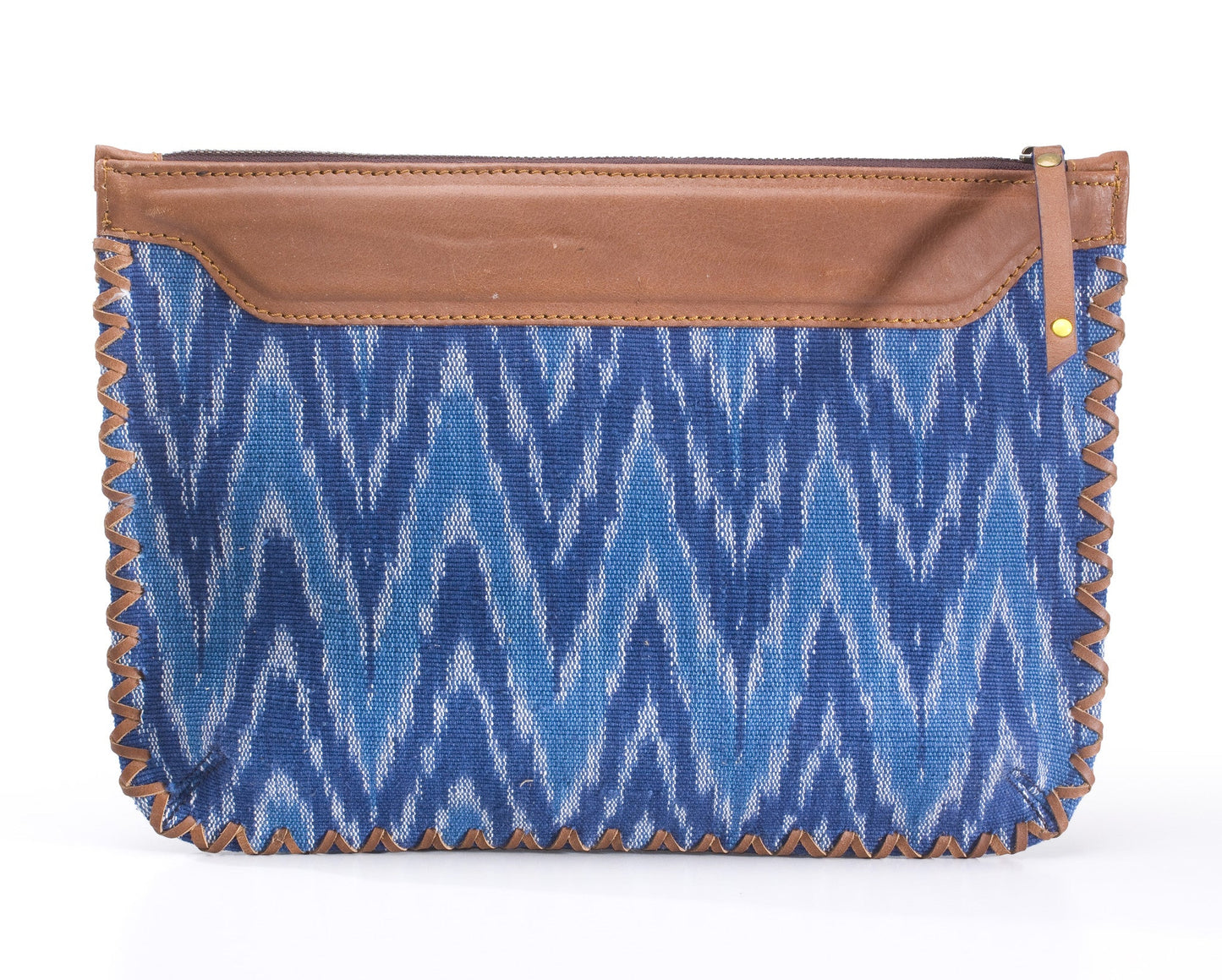 Woven Clutch - Blue Ikat Durrie - October Jaipur