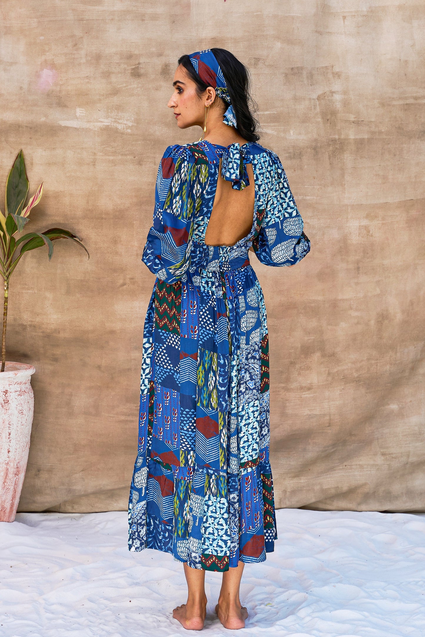 INDIGO BACKLESS DRESS