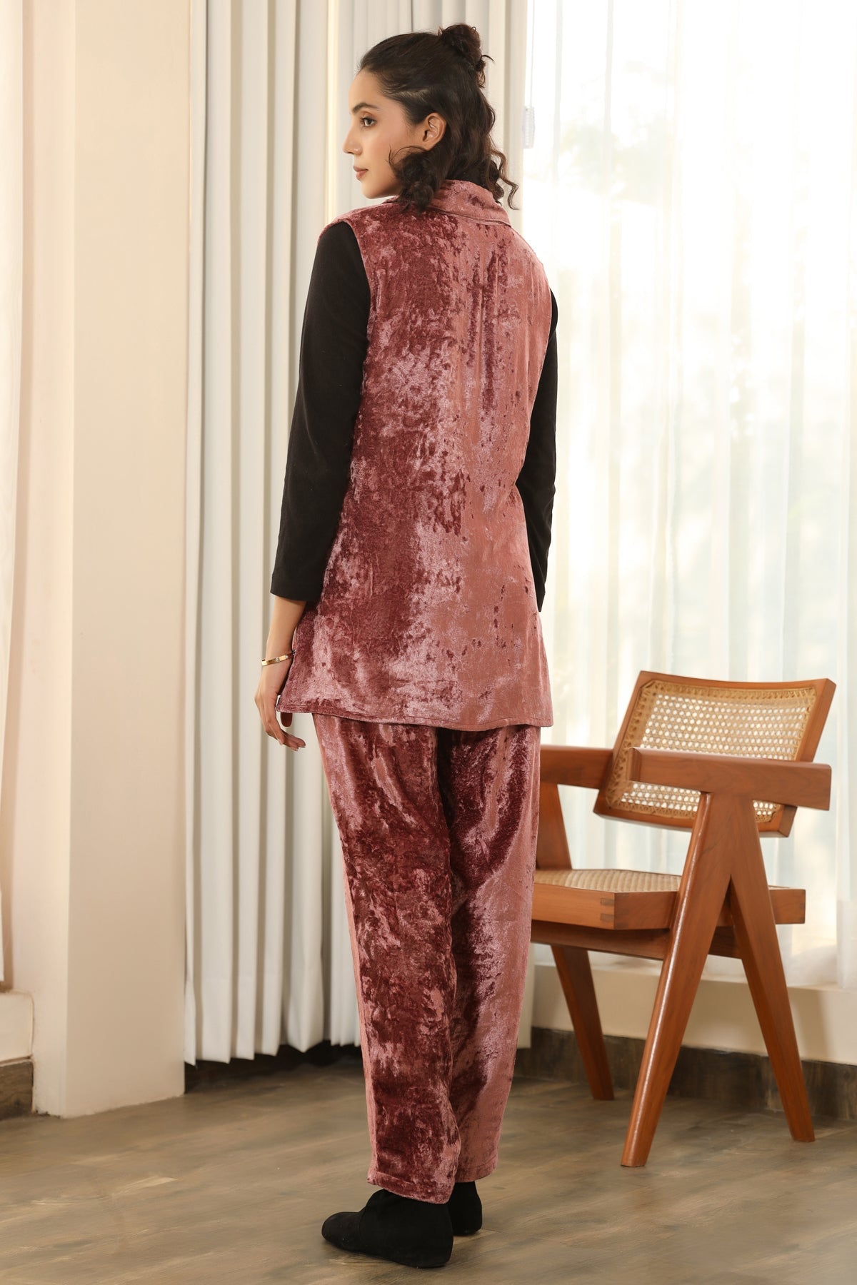 Crystal- Velvet Blazer Set