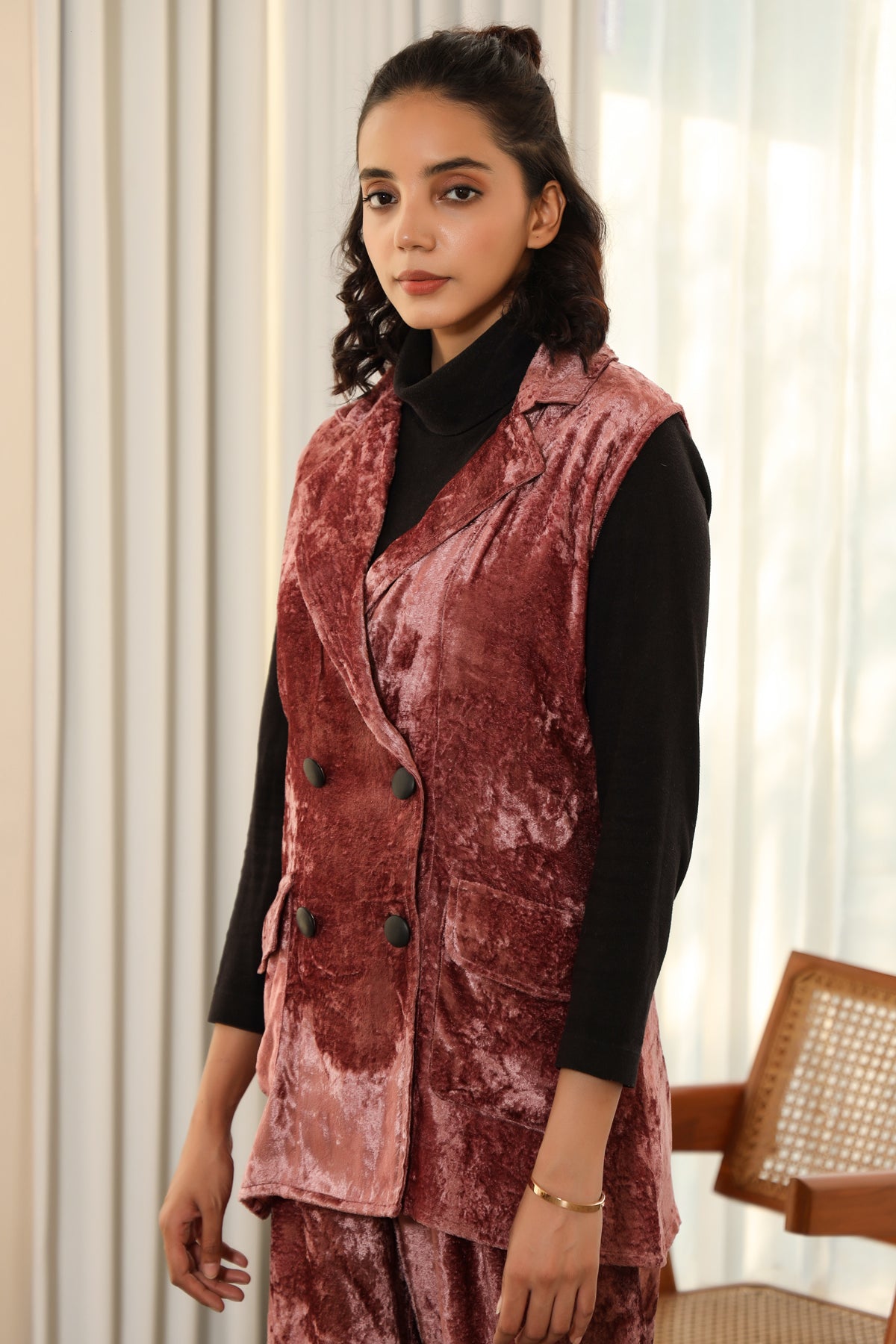 Crystal- Velvet Blazer Set