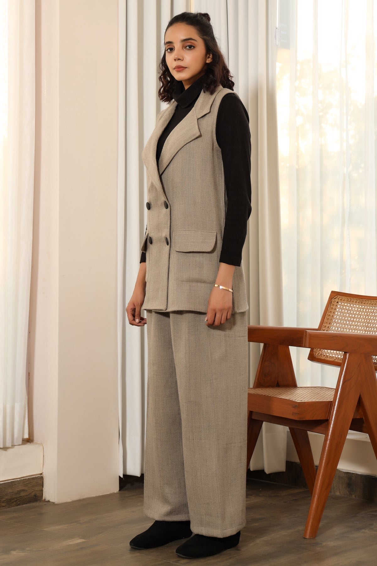Stacy-Woollen Jacket Set