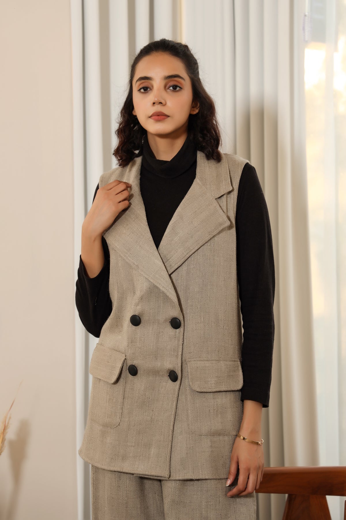 Stacy-Woollen Jacket Set