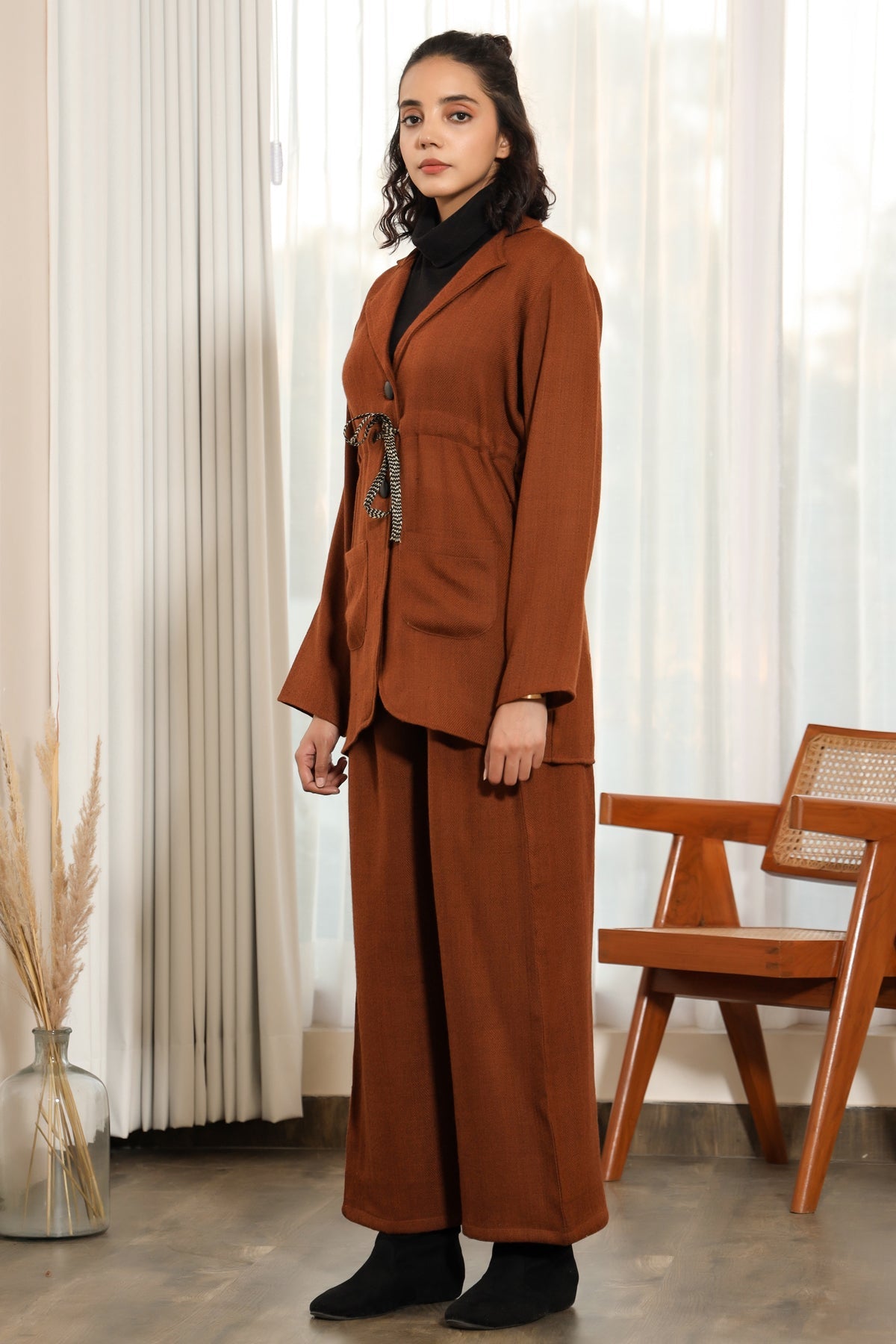 Stacy- Woollen Blazer Set