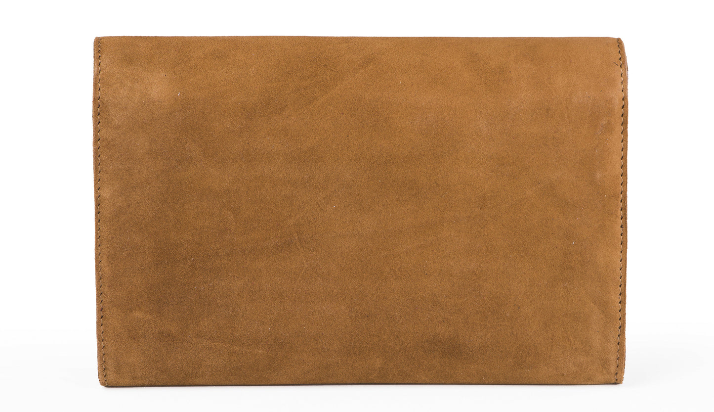 Suede clutch- Tan - October Jaipur
