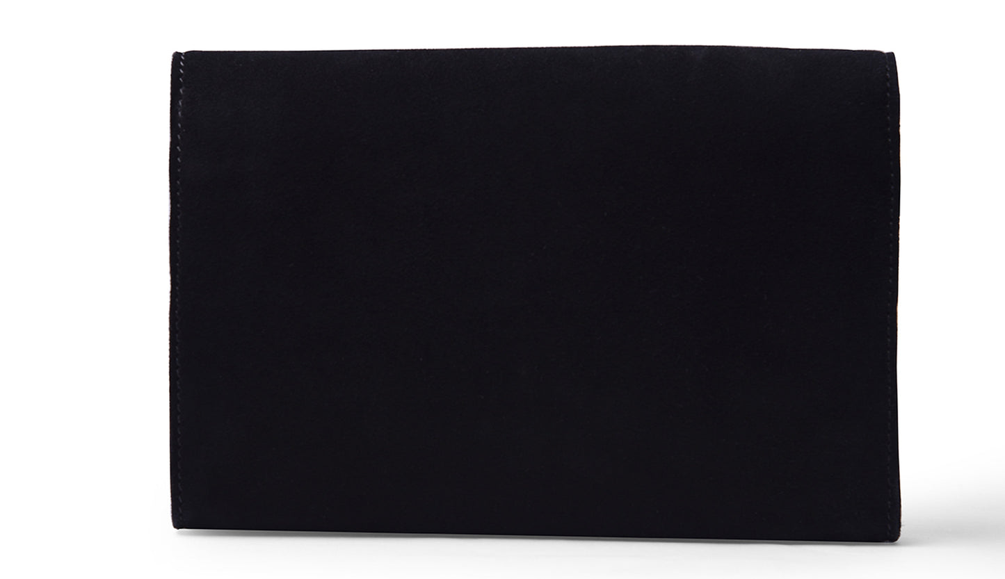 Suede clutch- Black - October Jaipur