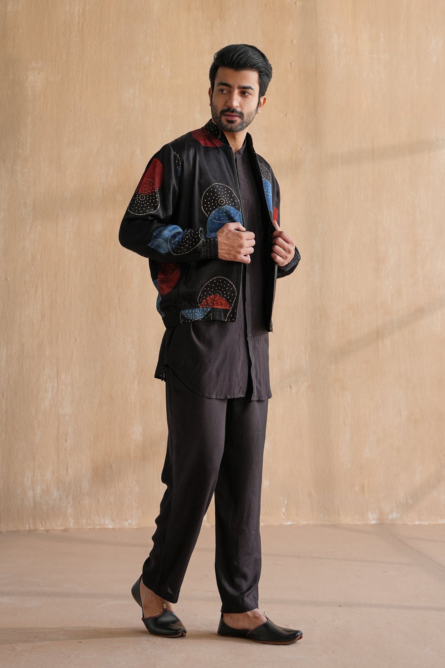 MANAV BOMBER JACKET SET-BLACK(SET OF 3)