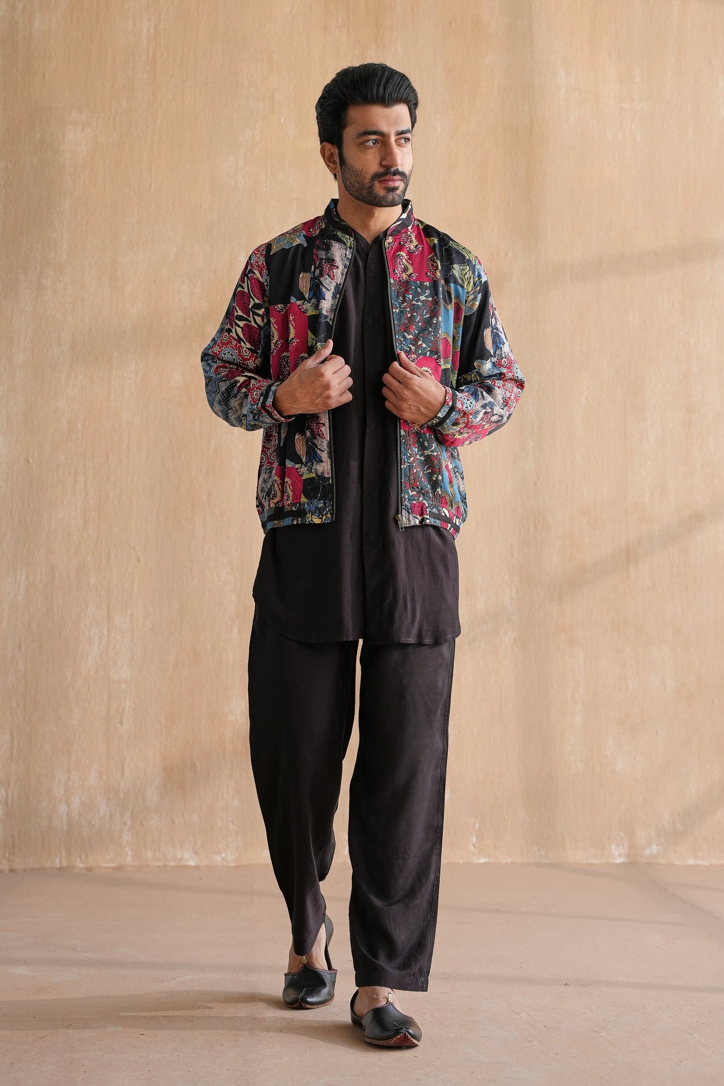 MIRZA BOMBER JACKET-PATCHWORK