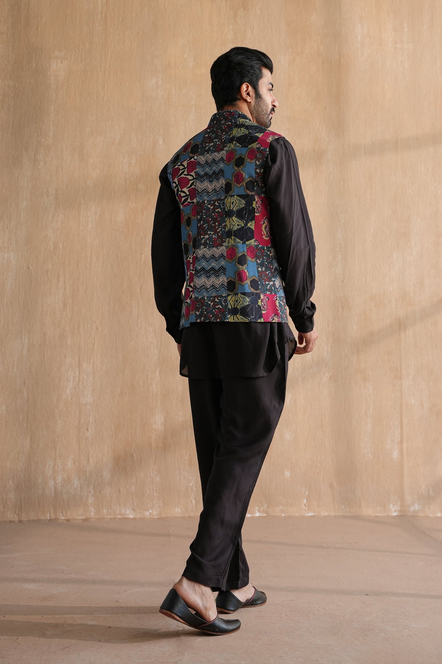 FAIZ NEHRU JACKET SET-PATCHWORK(SET OF 3)
