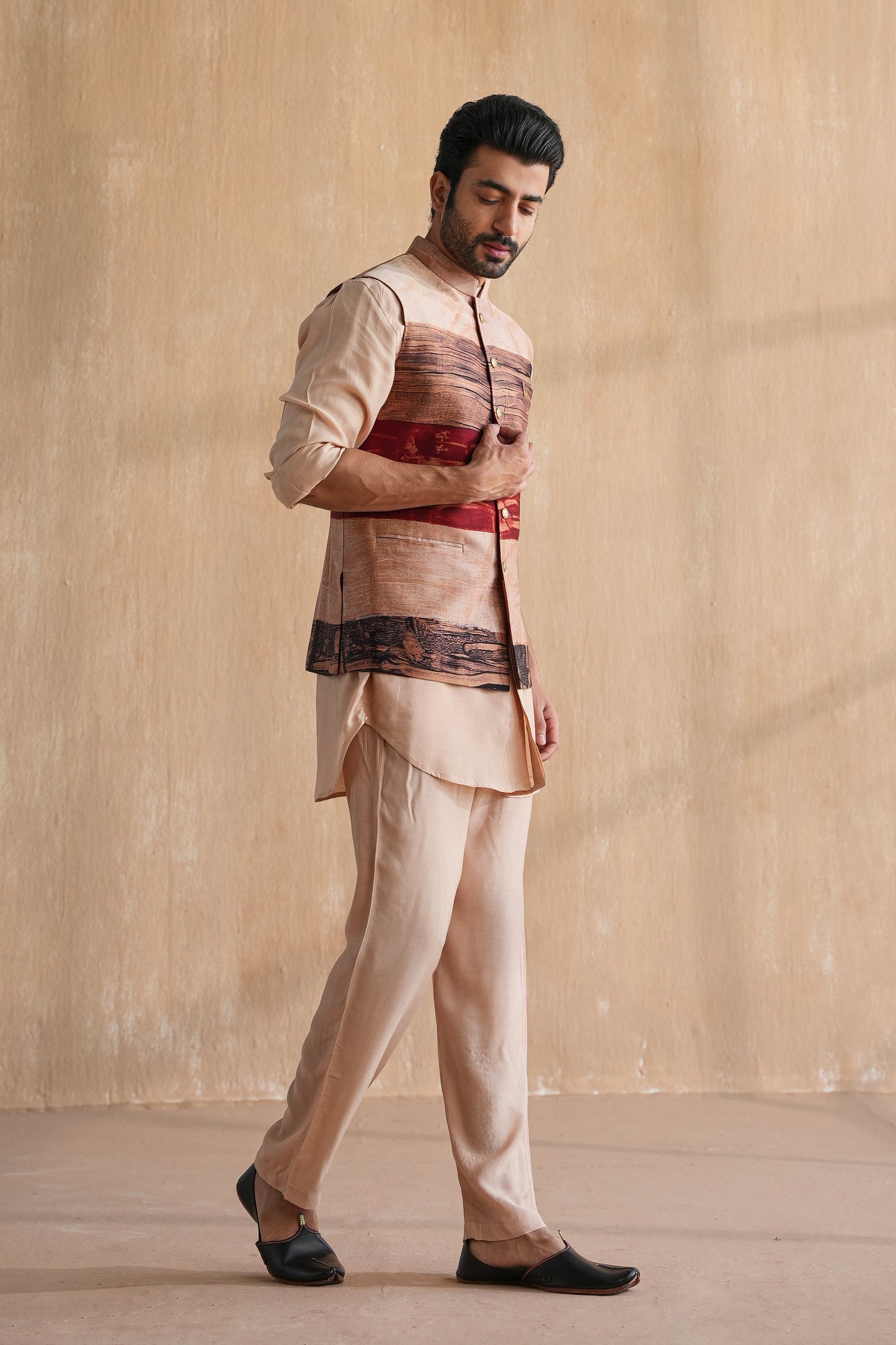 MIHIR NEHRU JACKET SET-AJRAK(SET OF 3)