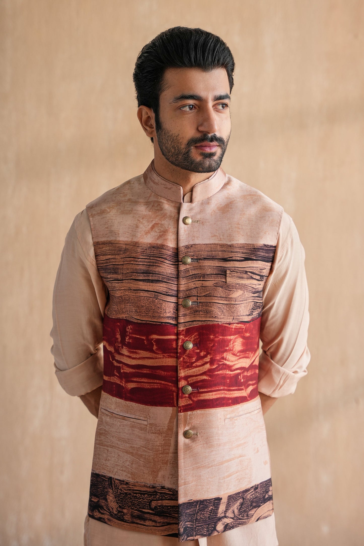 MIHIR NEHRU JACKET SET-AJRAK(SET OF 3)