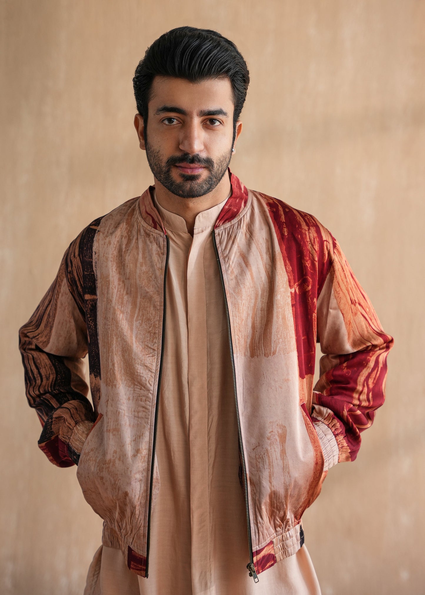MIHIR BOMBER JACKET SET-AJRAK(SET OF 3)