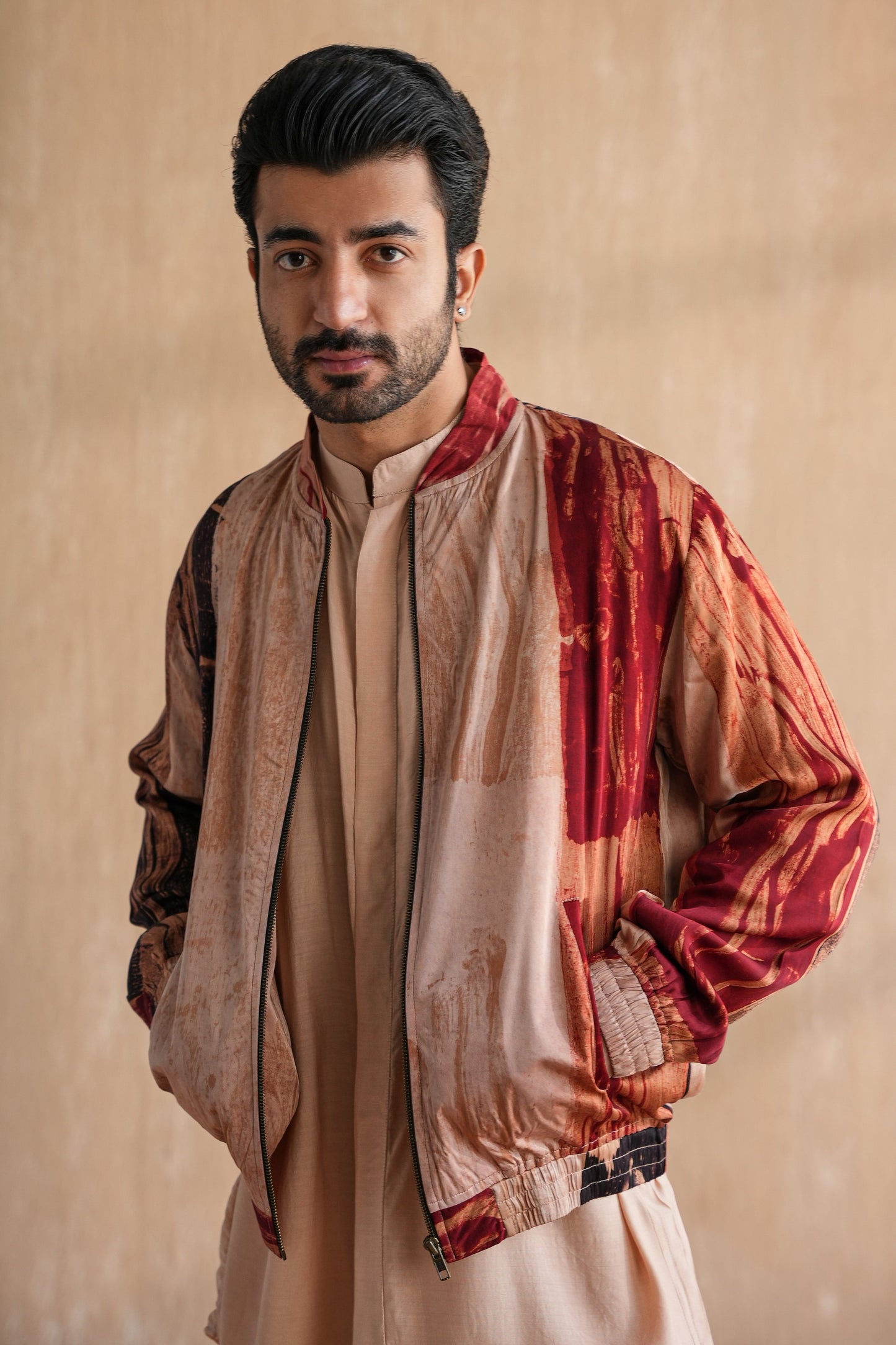 MIHIR BOMBER JACKET SET-AJRAK(SET OF 3)