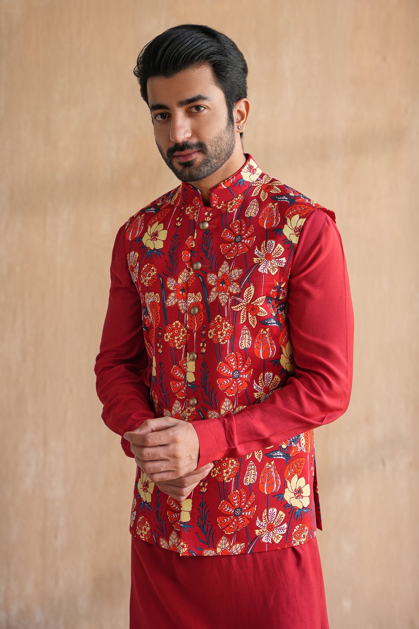 VIVAAN NEHRU JACKET SET-DAY FLORALS(SET OF 3)