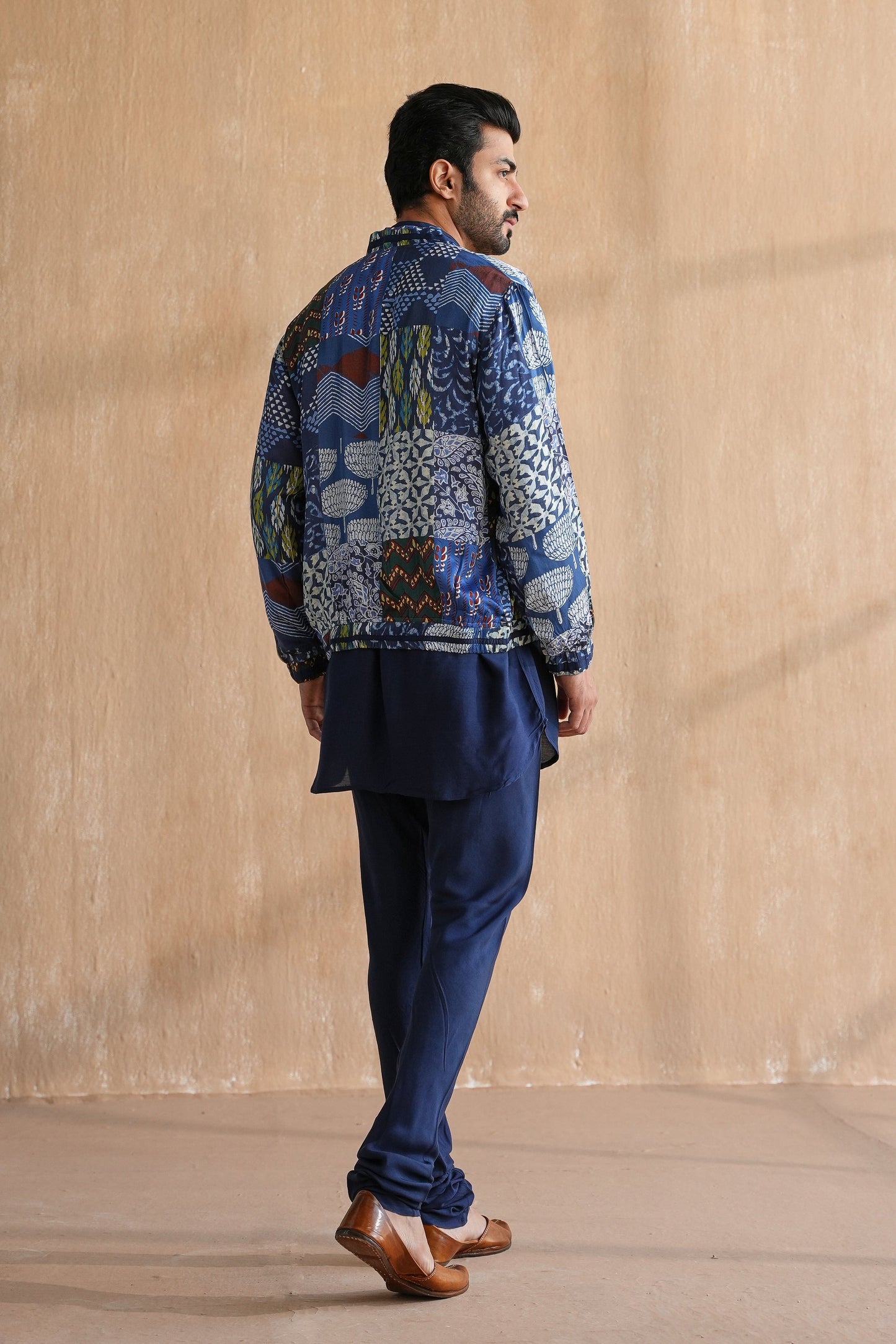INDIGO BOMBER JACKET SET-PATCHWORK(SET OF 3)