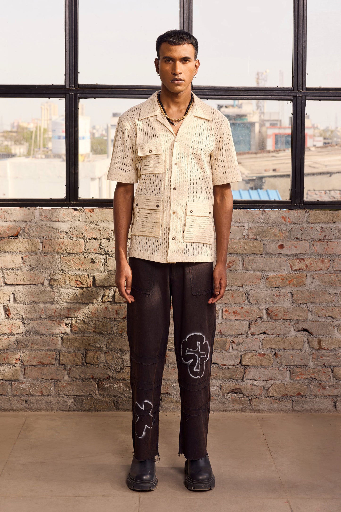 CROCHET OFF WHITE SHIRT