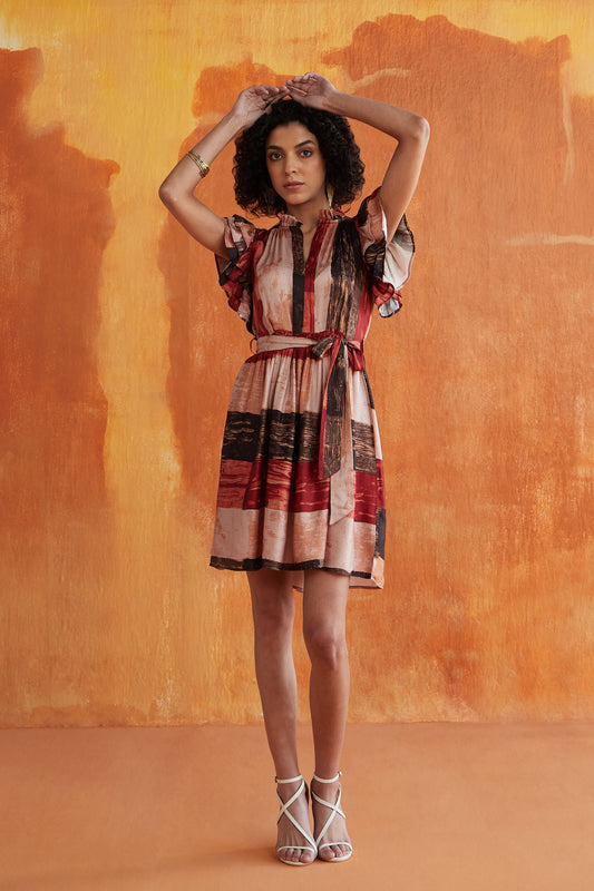 RUFFLE SHORT DRESS-DRIP