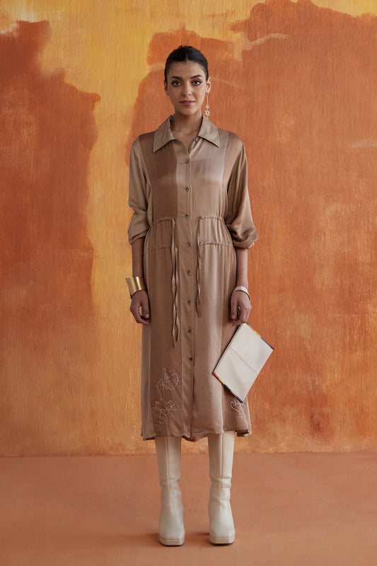 SUZANE PANELLED SHIRT DRESS