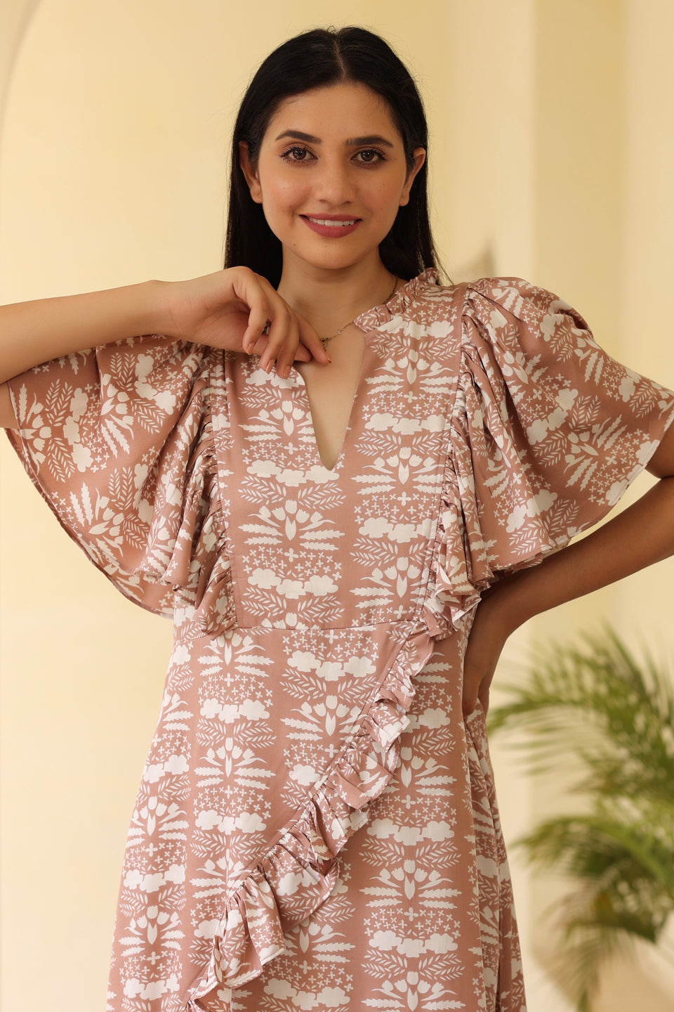 Hannah Ruffle Dress-Bouquet