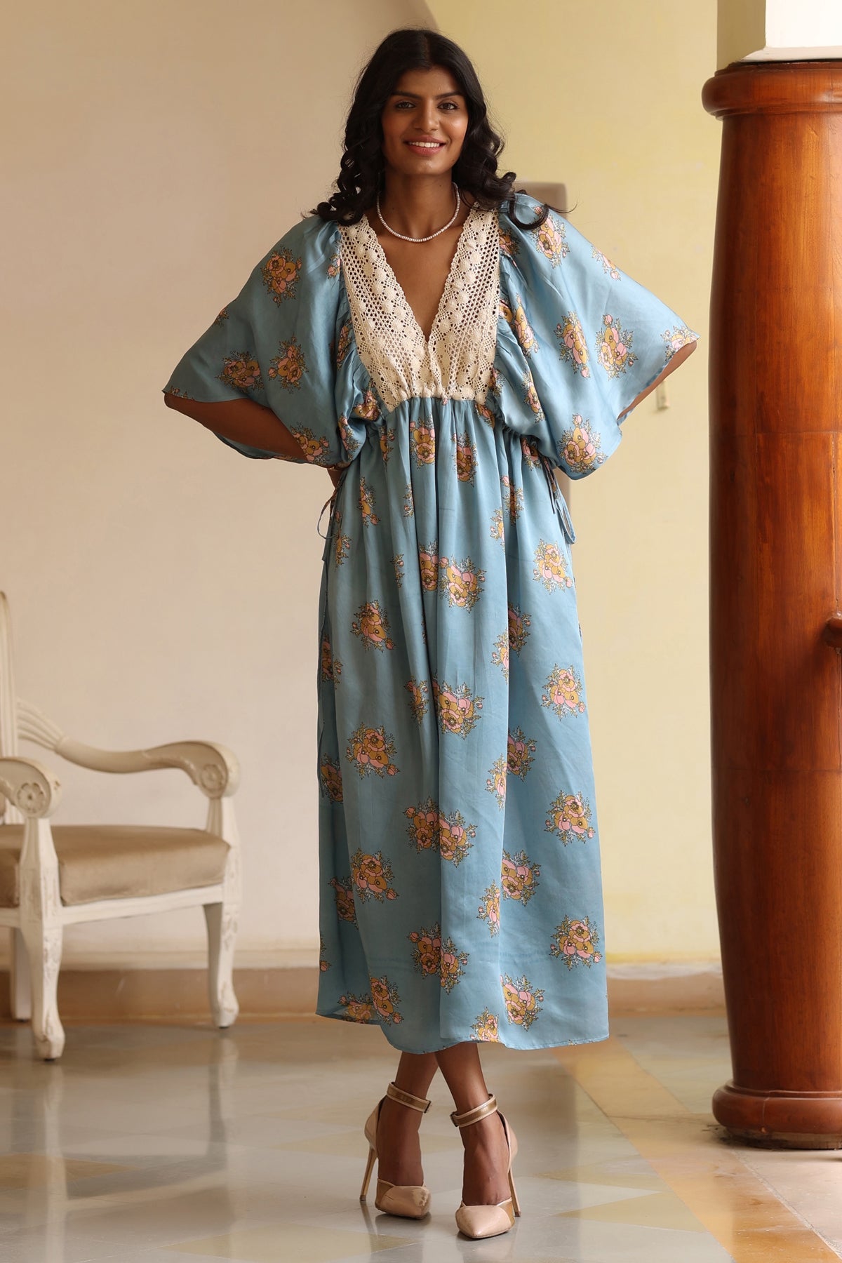 Simone Lace Kaftan-Floral