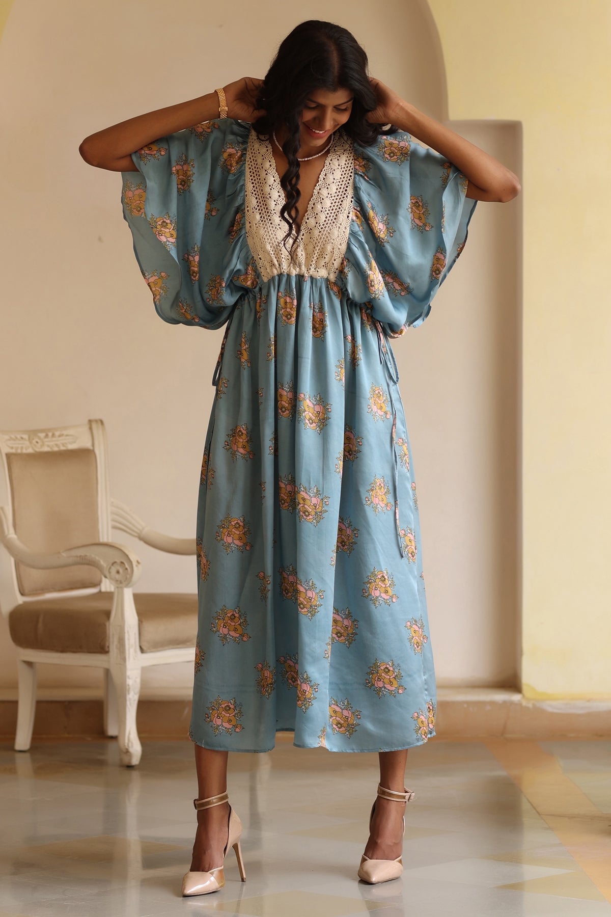 Simone Lace Kaftan-Floral