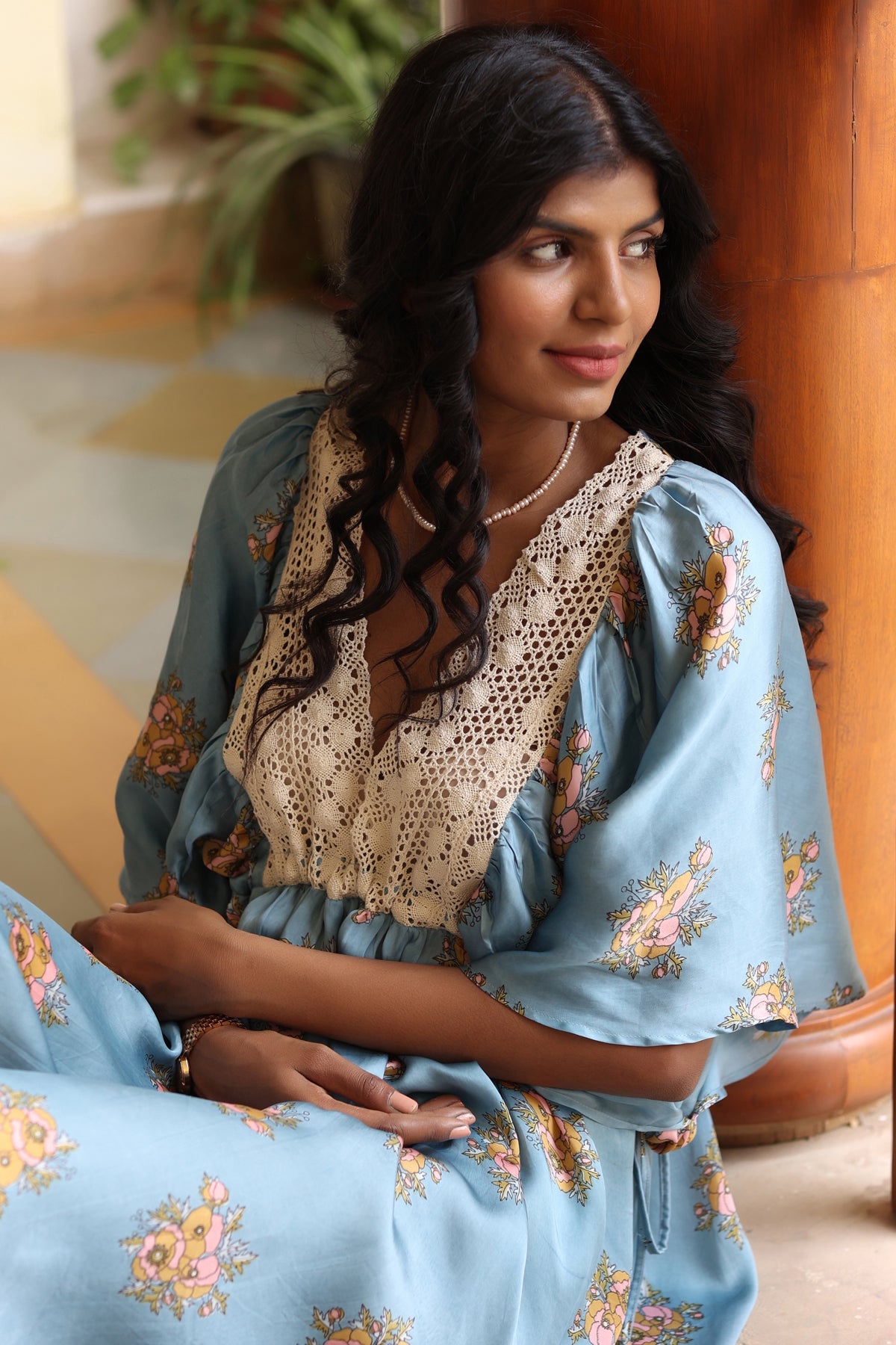 Simone Lace Kaftan-Floral