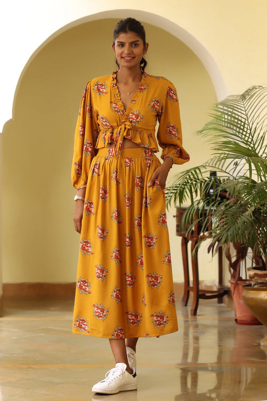 Sabrina Skirt Set- Mustard