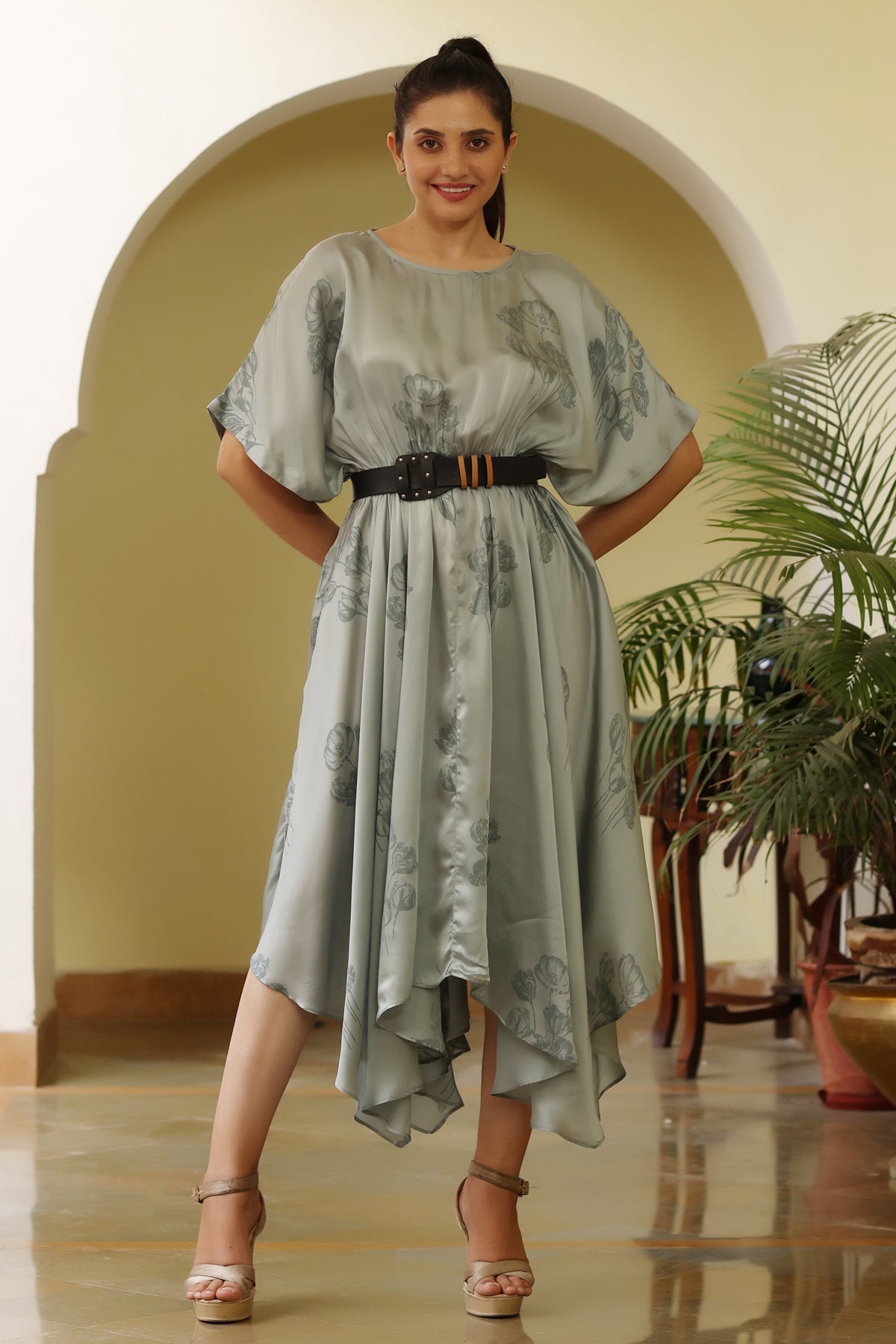 Silvia Silk Kaftan-Floral