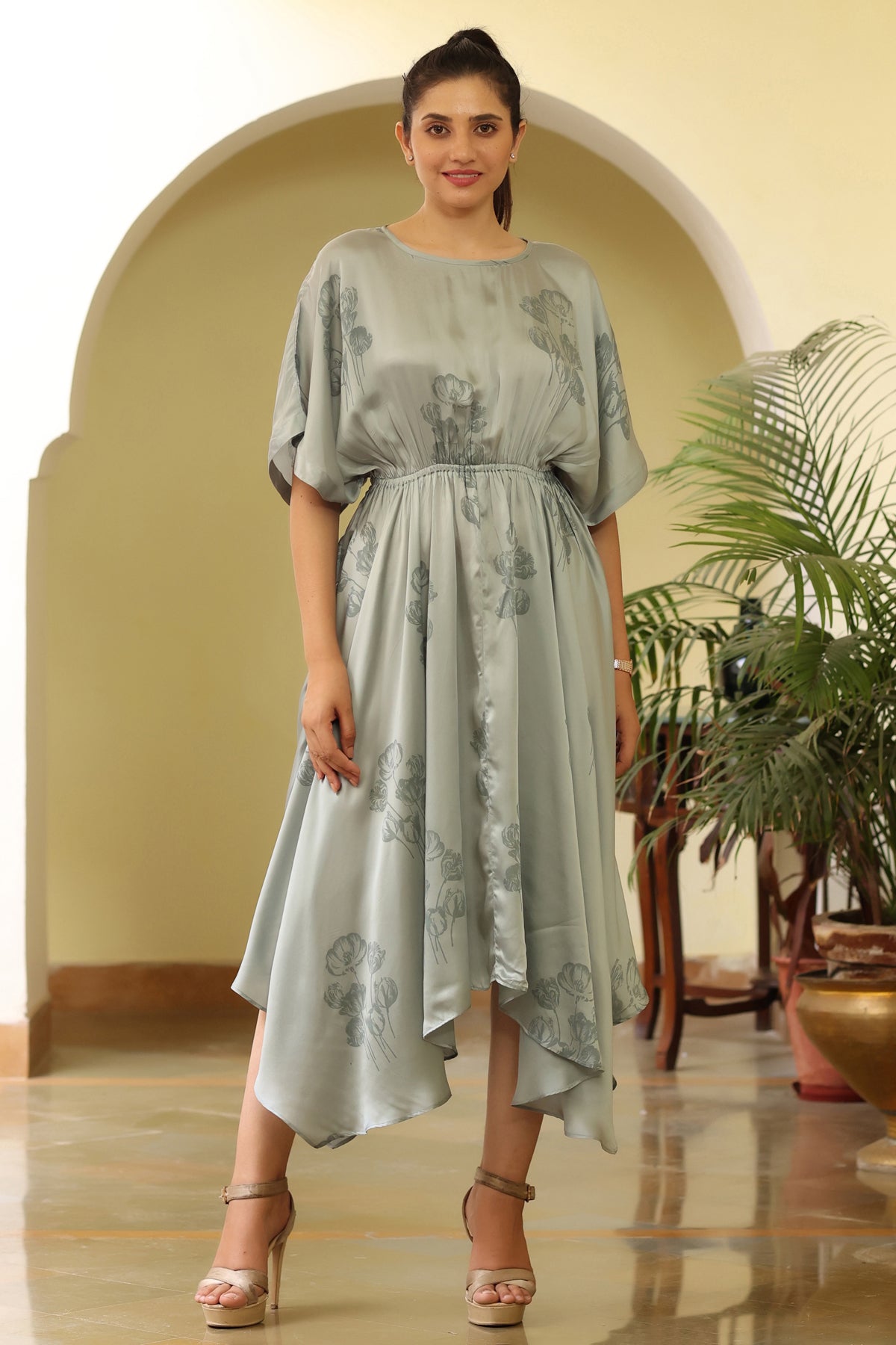 Silvia Silk Kaftan-Floral