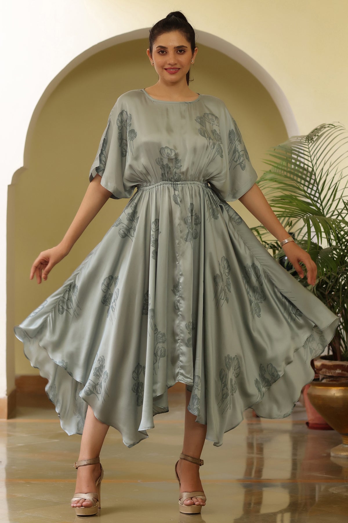 Silvia Silk Kaftan-Floral