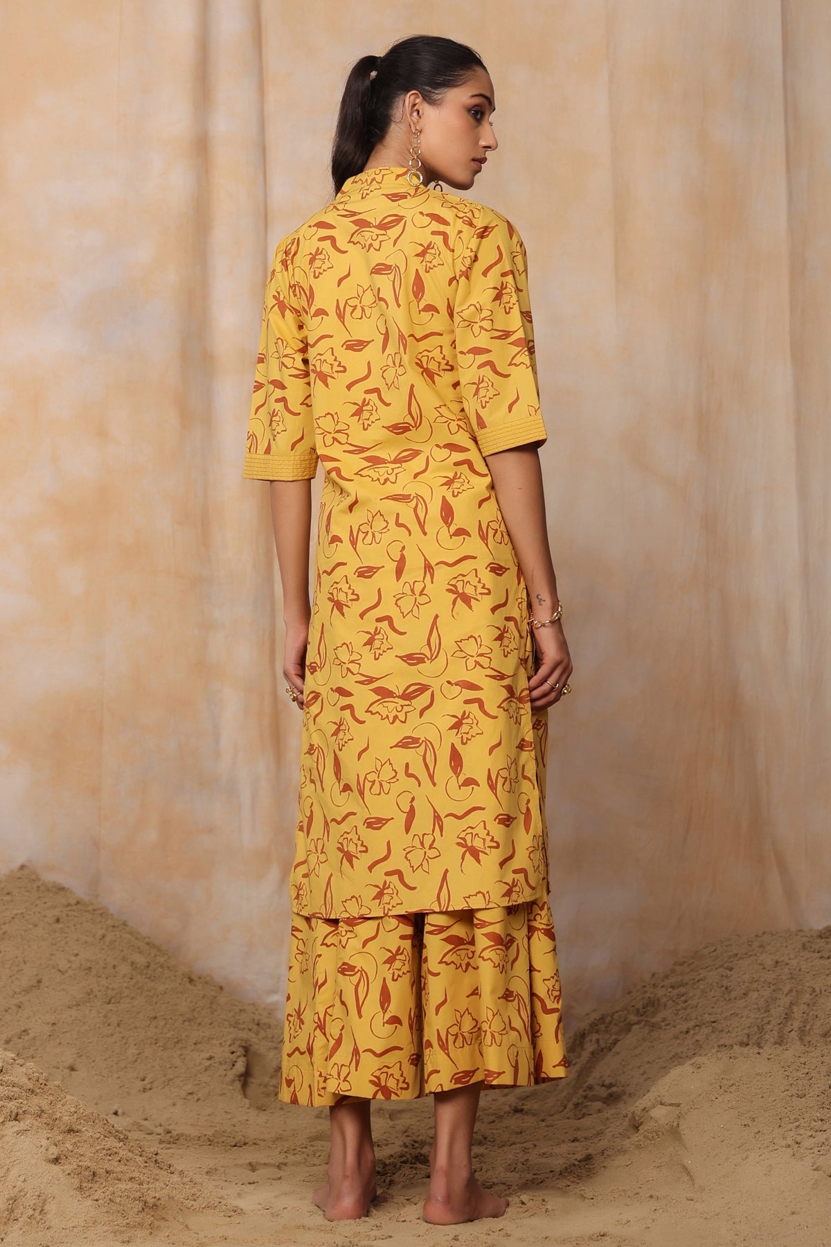 SILVIA KURTA SET-MUSTARD