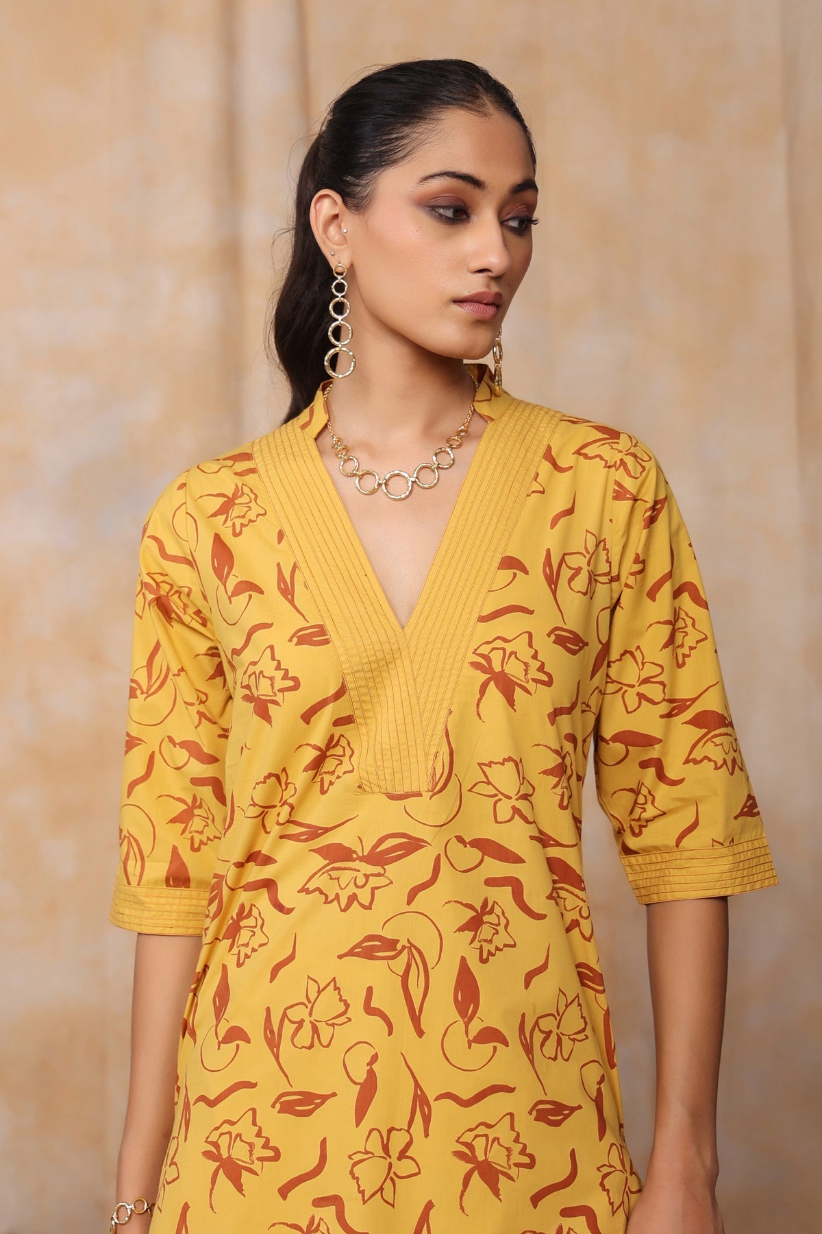 SILVIA KURTA SET-MUSTARD