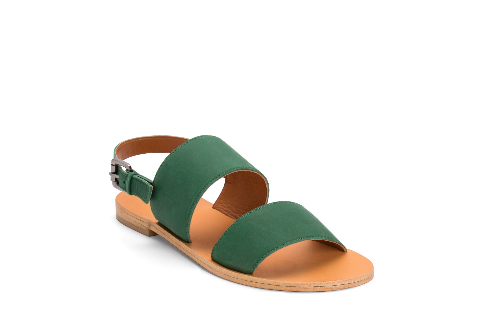 DOUBLE STRAP SANDAL- GREEN - October Jaipur