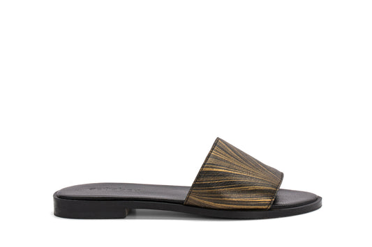 Single strap slides- Black Gold - October Jaipur