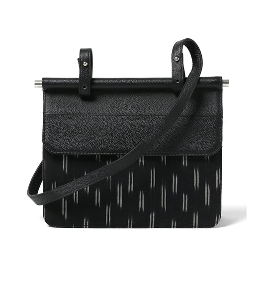 Sydney Shoulder Bag- Black Ikat