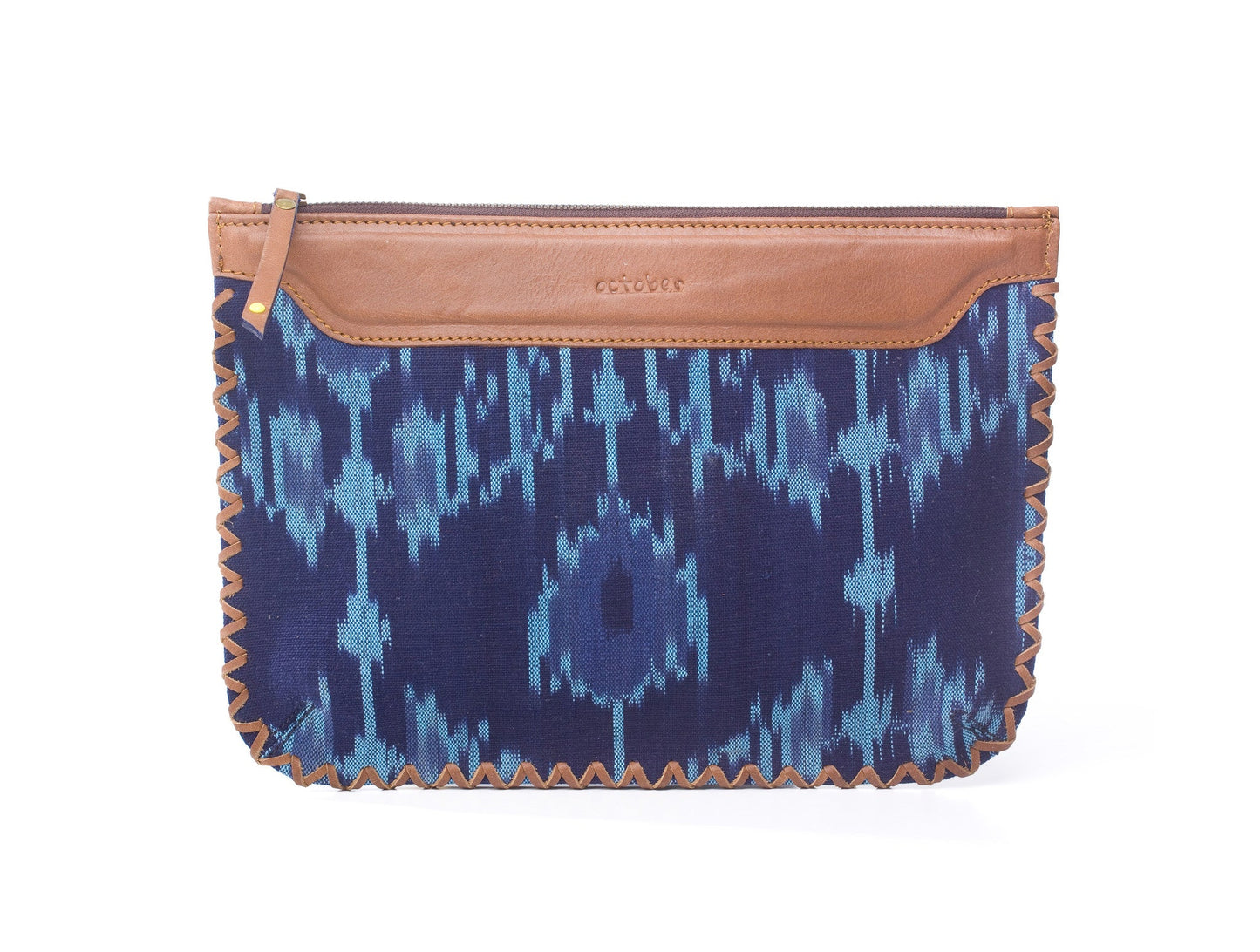 Woven Clutch- Blue Ikat - October Jaipur