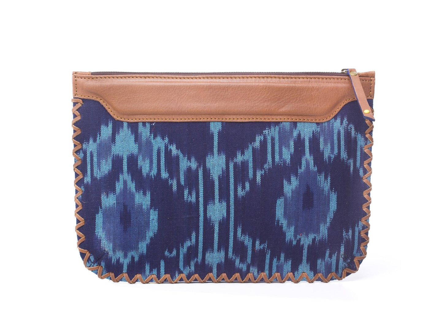 Woven Clutch- Blue Ikat - October Jaipur