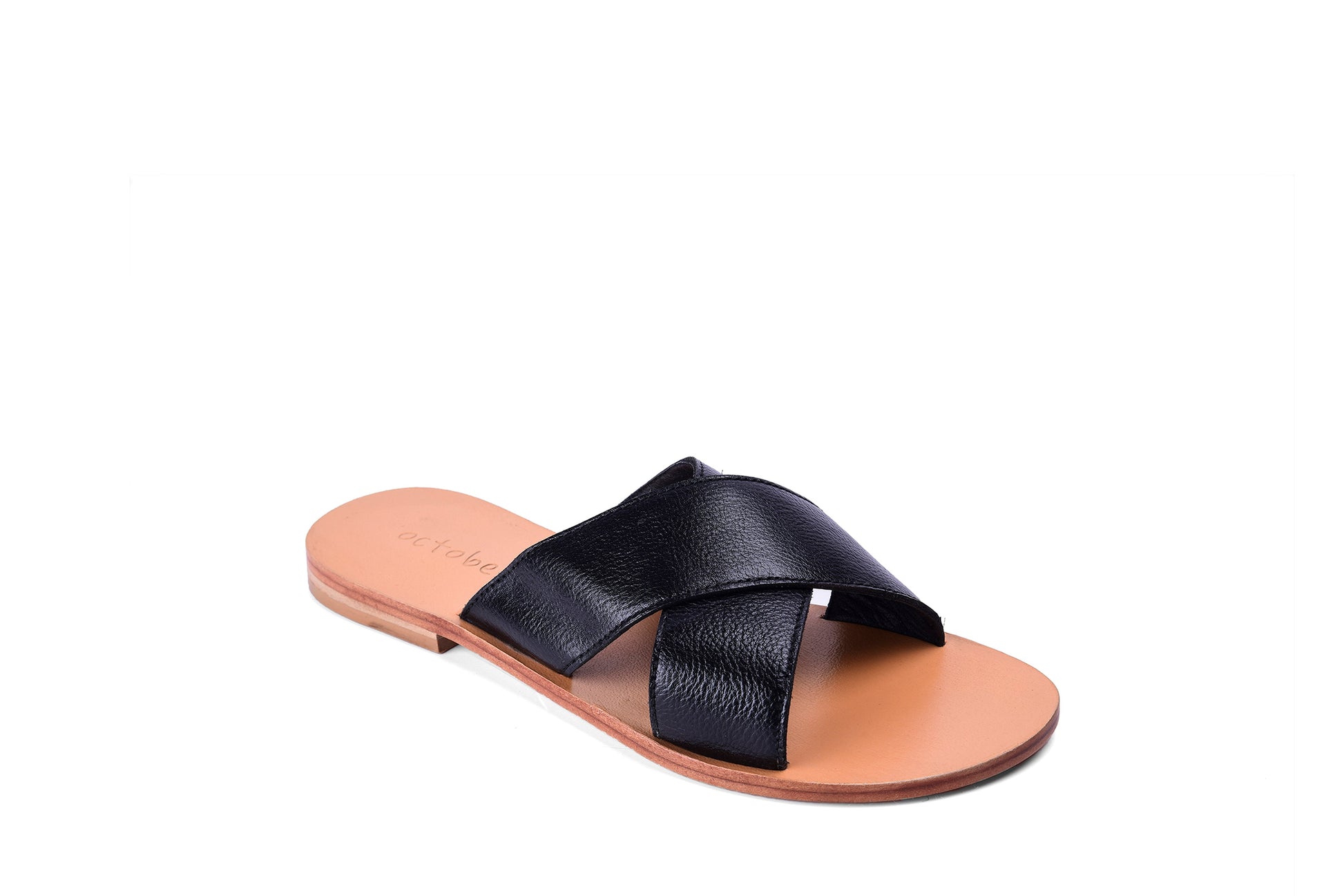 Criss Cross Slipper- Black - October Jaipur