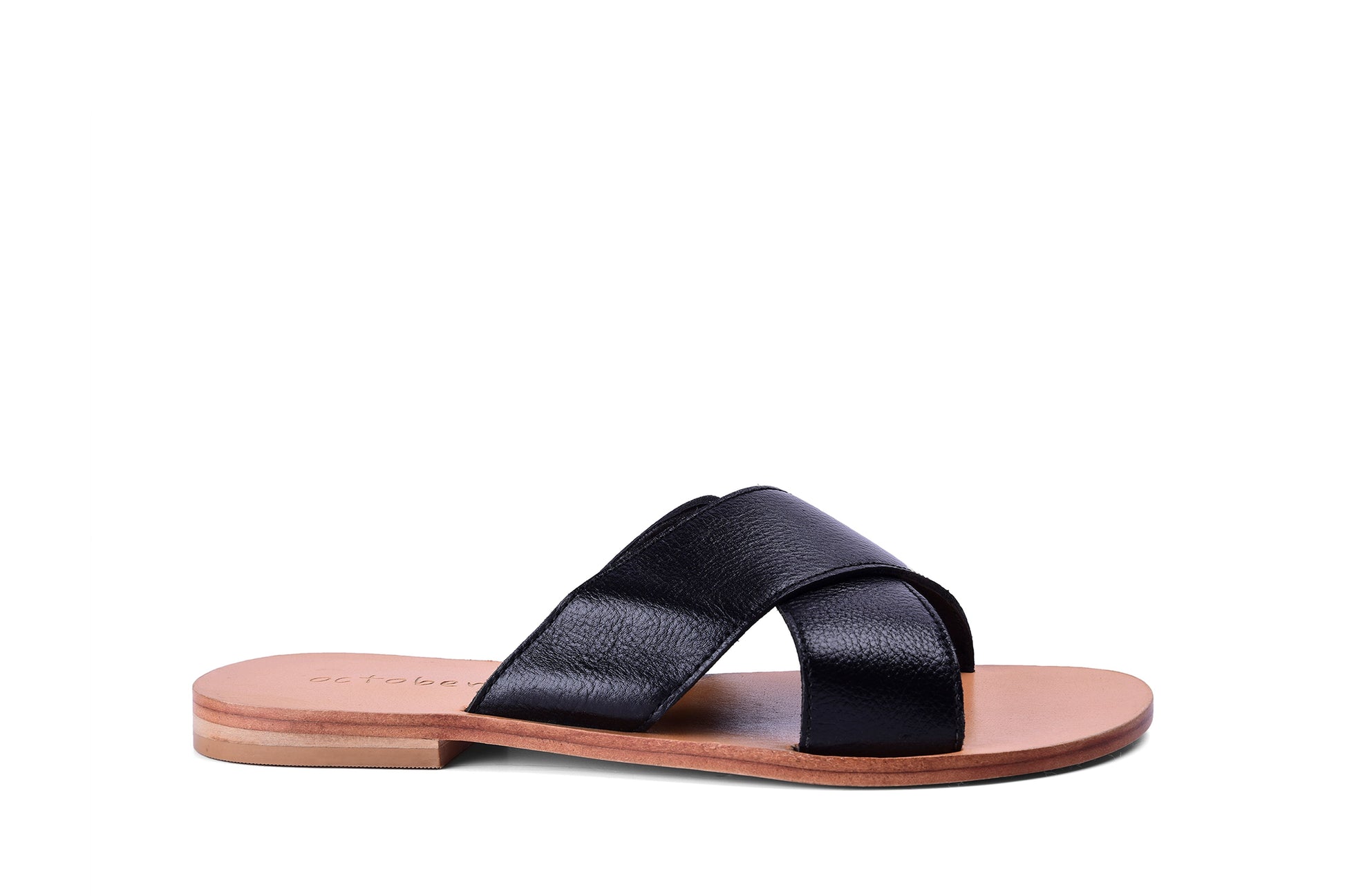 Criss Cross Slipper- Black - October Jaipur